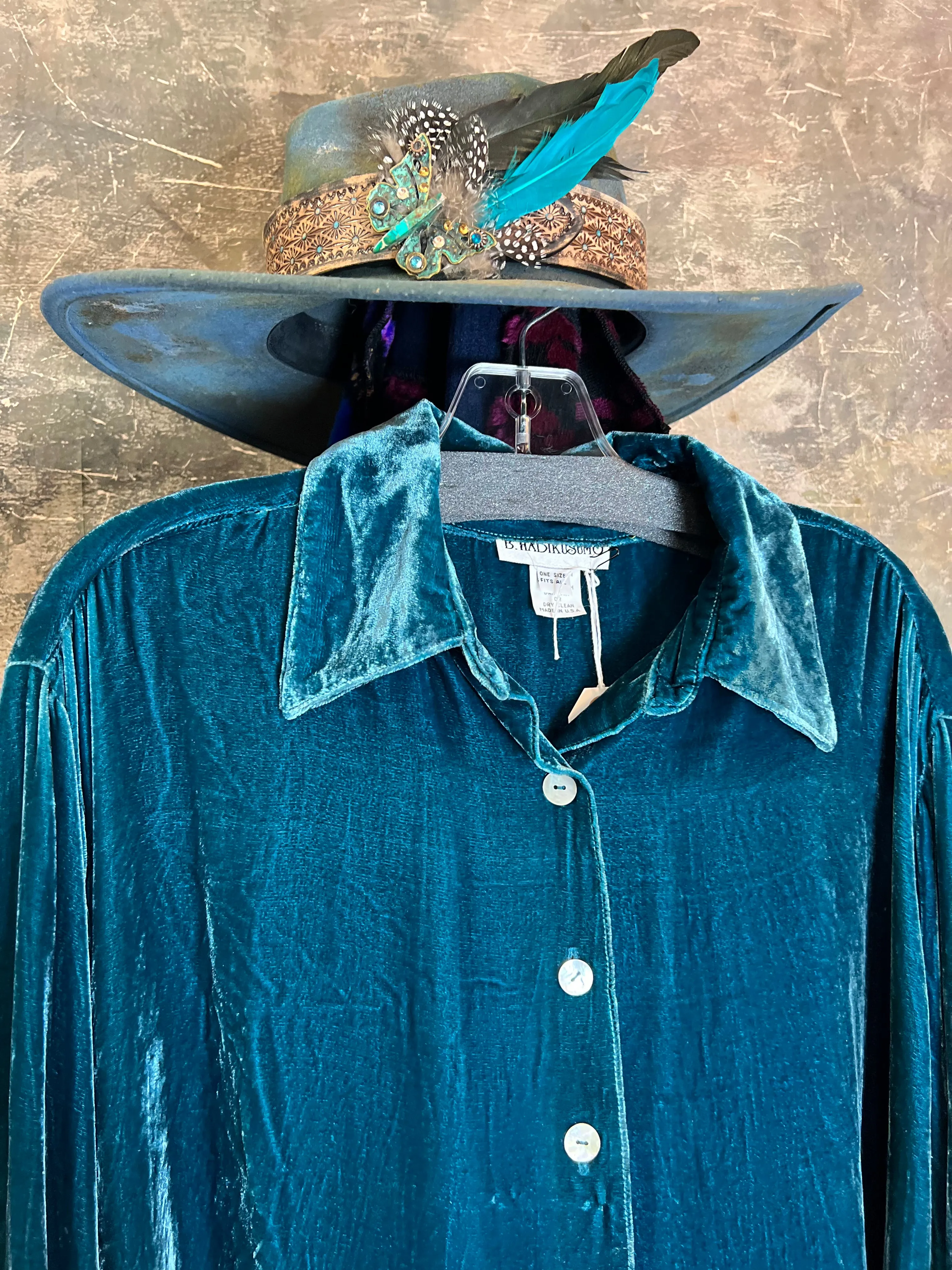 5419 Velvet Camp Shirt-Teal