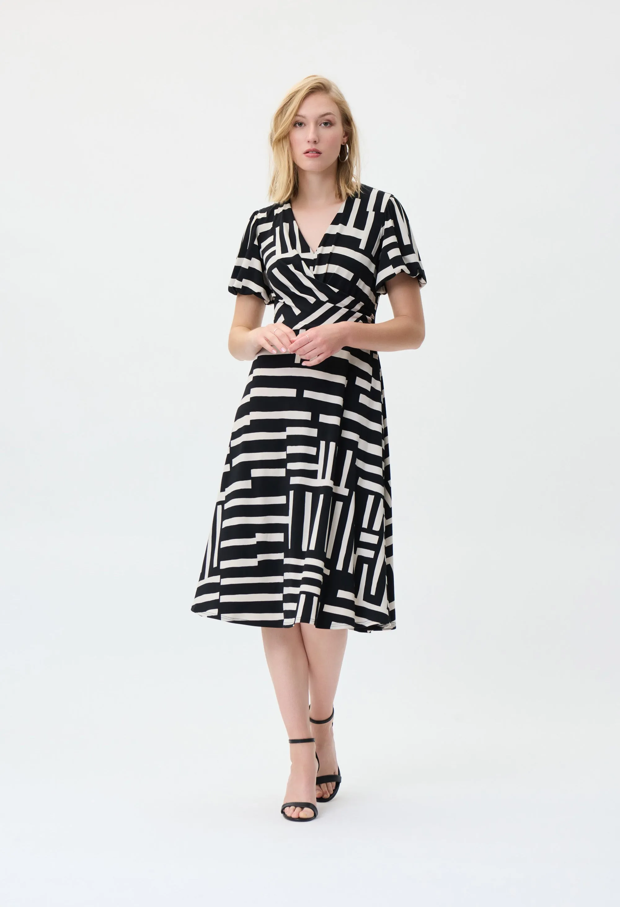 Abstract Print Wrap Dress-1