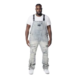 Big and Tall - Utility Heavy Washed Denim Overalls - Industrial Blue