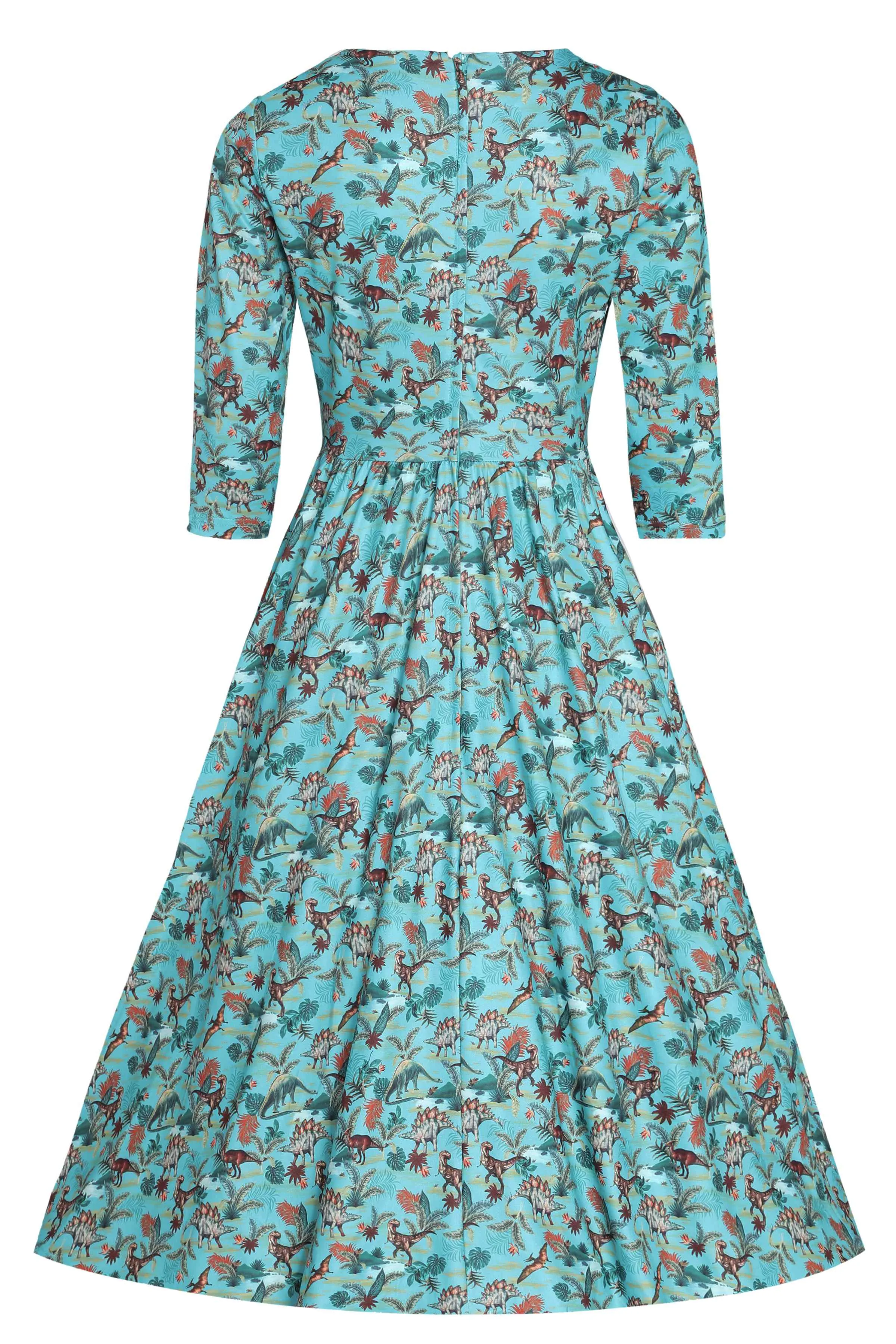 Billie Turquoise Dinosaur Dress