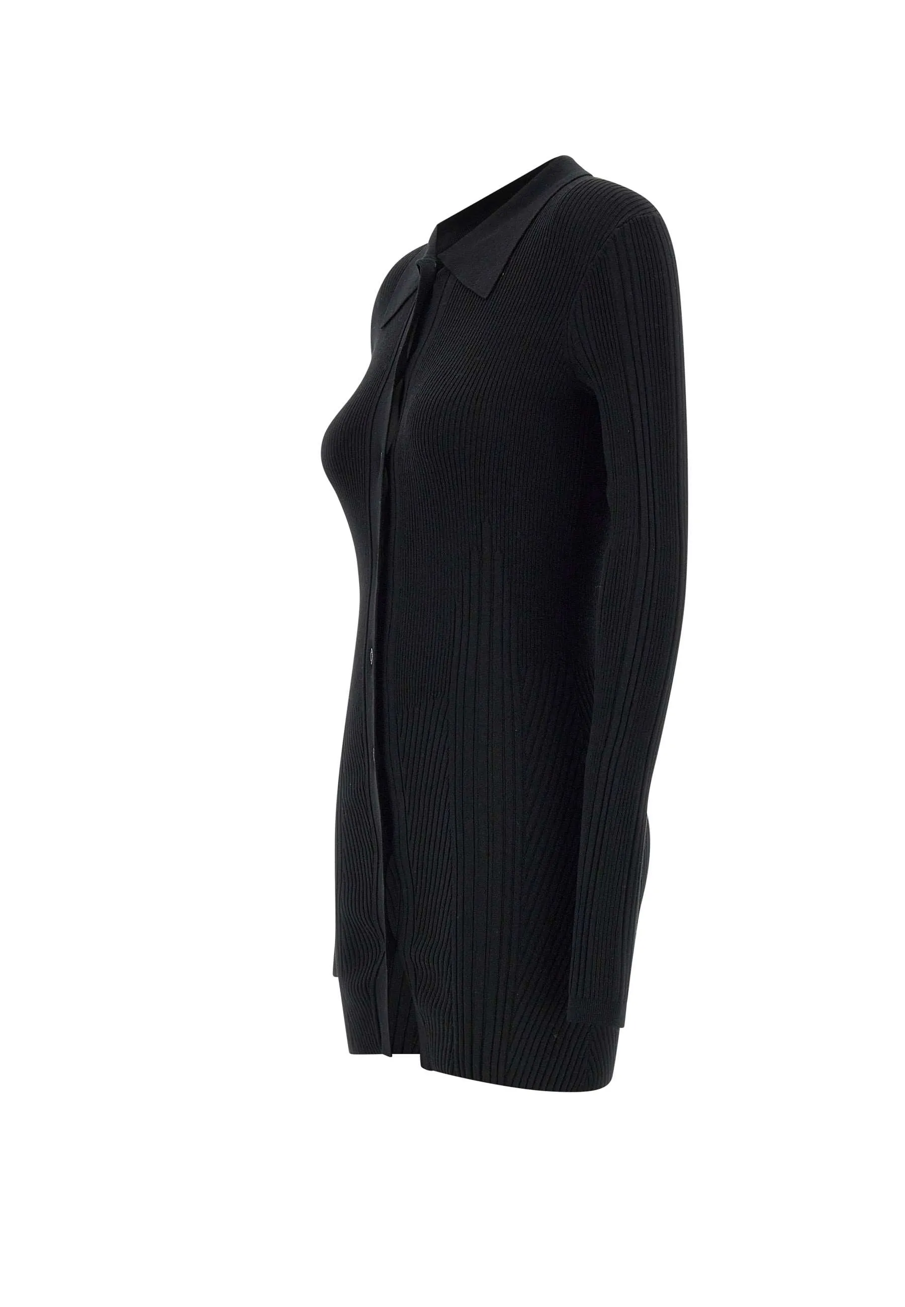 Black Viscose Maxi Cardigan for Women