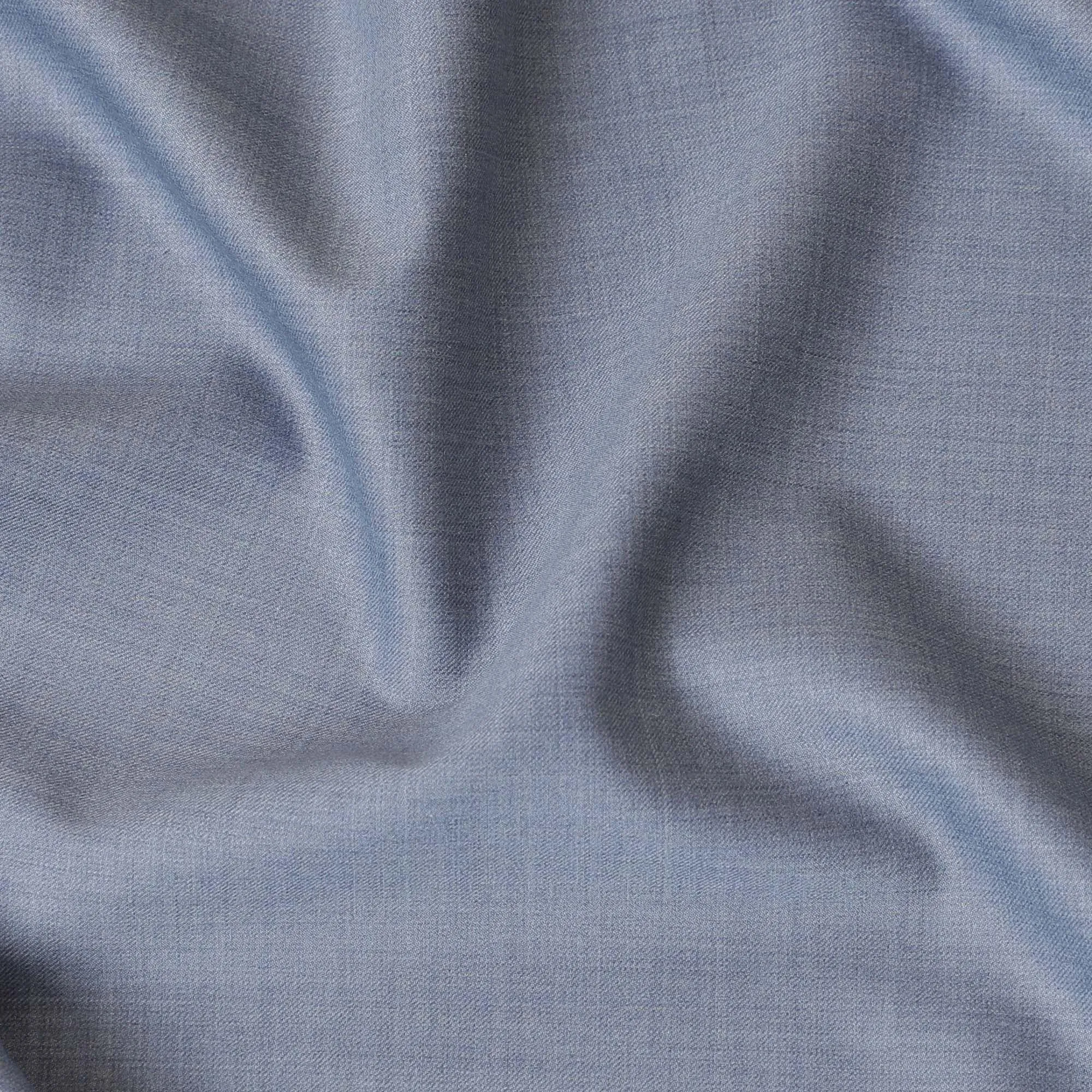 Blizzard blue plain Italian blended wool suiting fabric-D8504