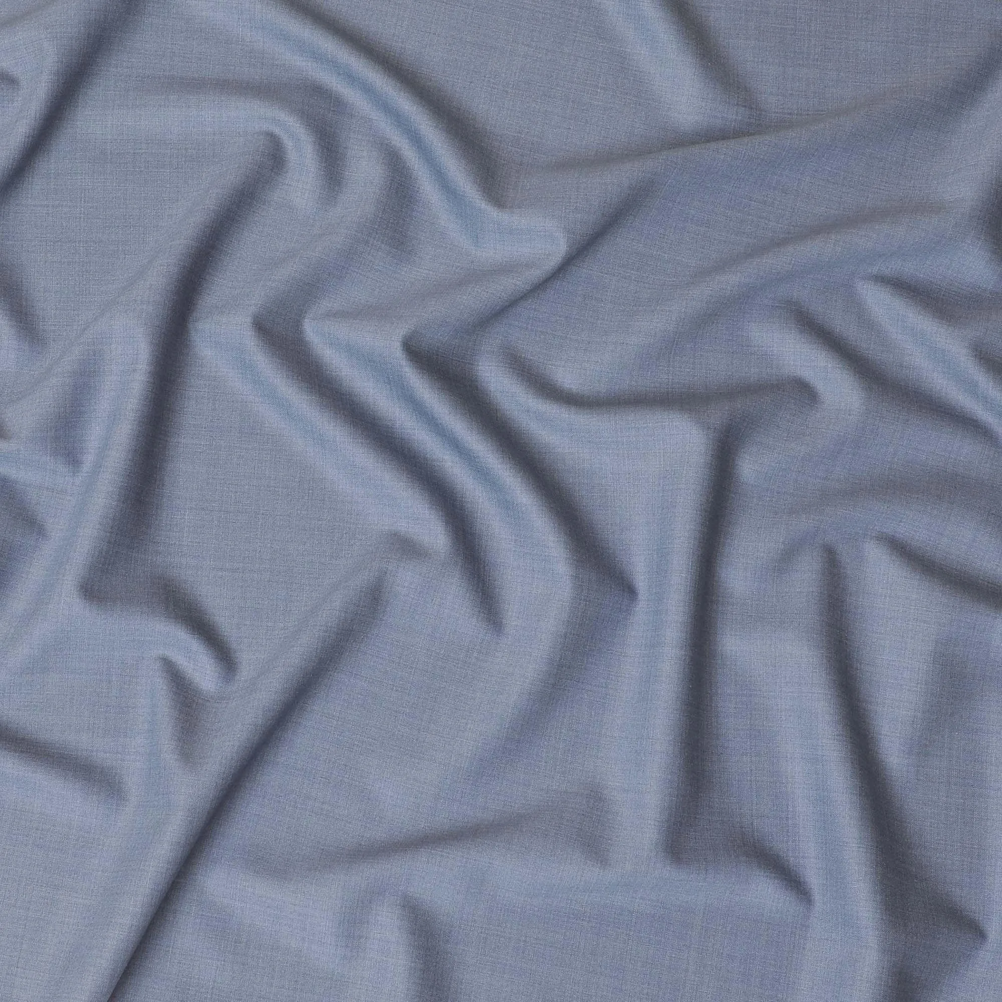 Blizzard blue plain Italian blended wool suiting fabric-D8504