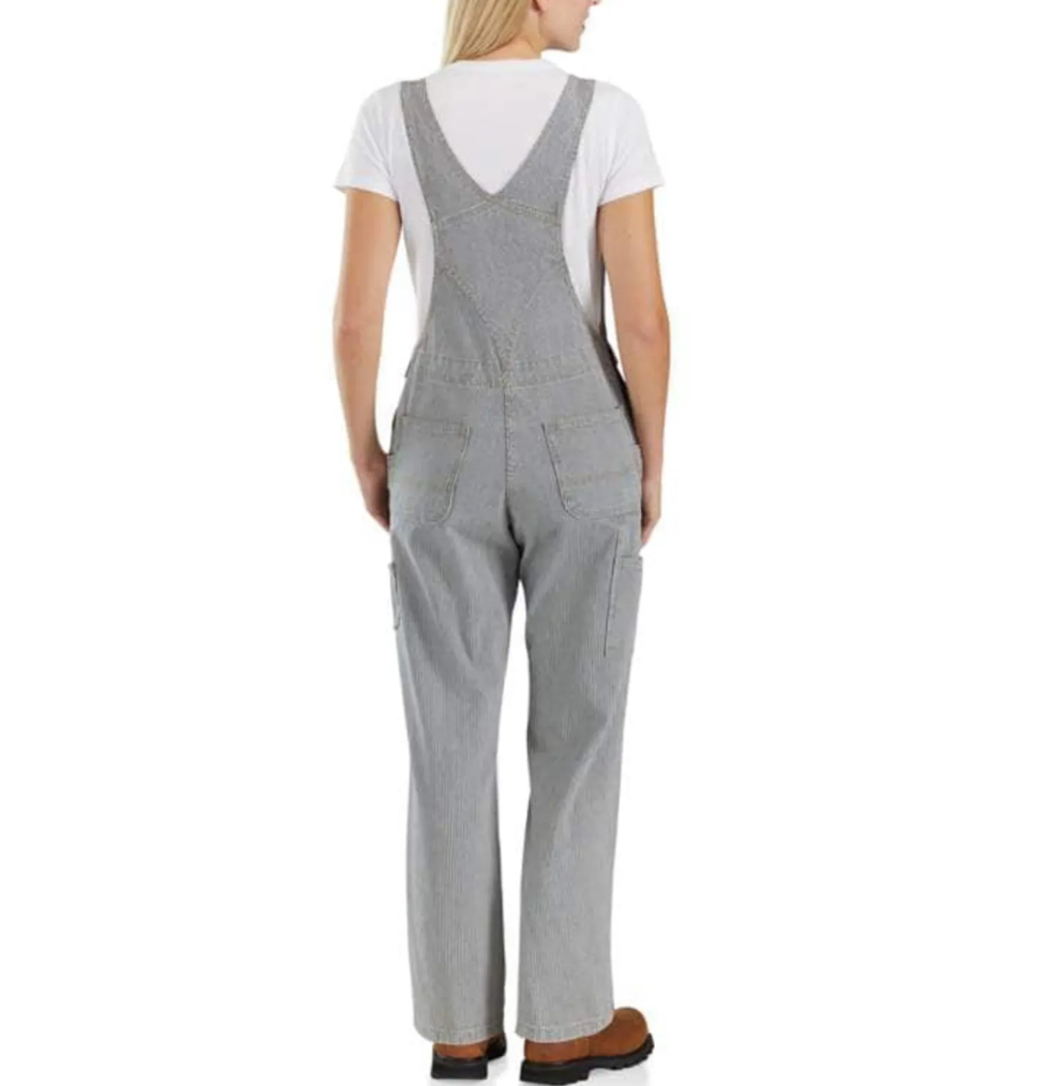 Carhartt Women's Relaxed Fit Denim Railroad Stripe Bib