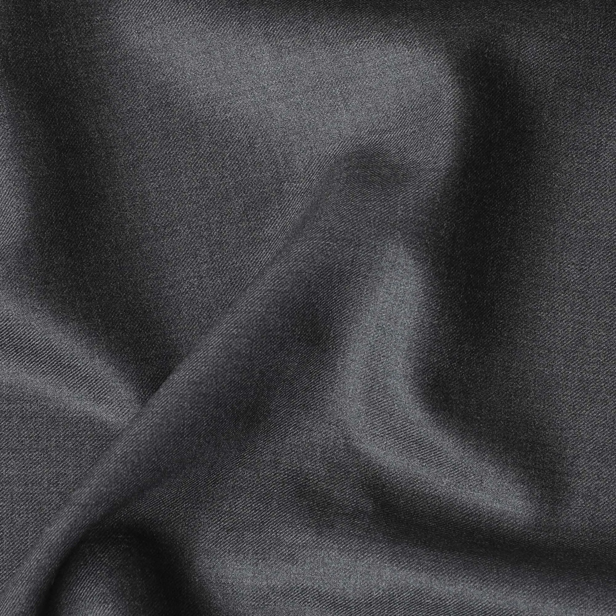 Charcoal grey Plain Super 150's Italian Merino All wool suiting fabric -D17298