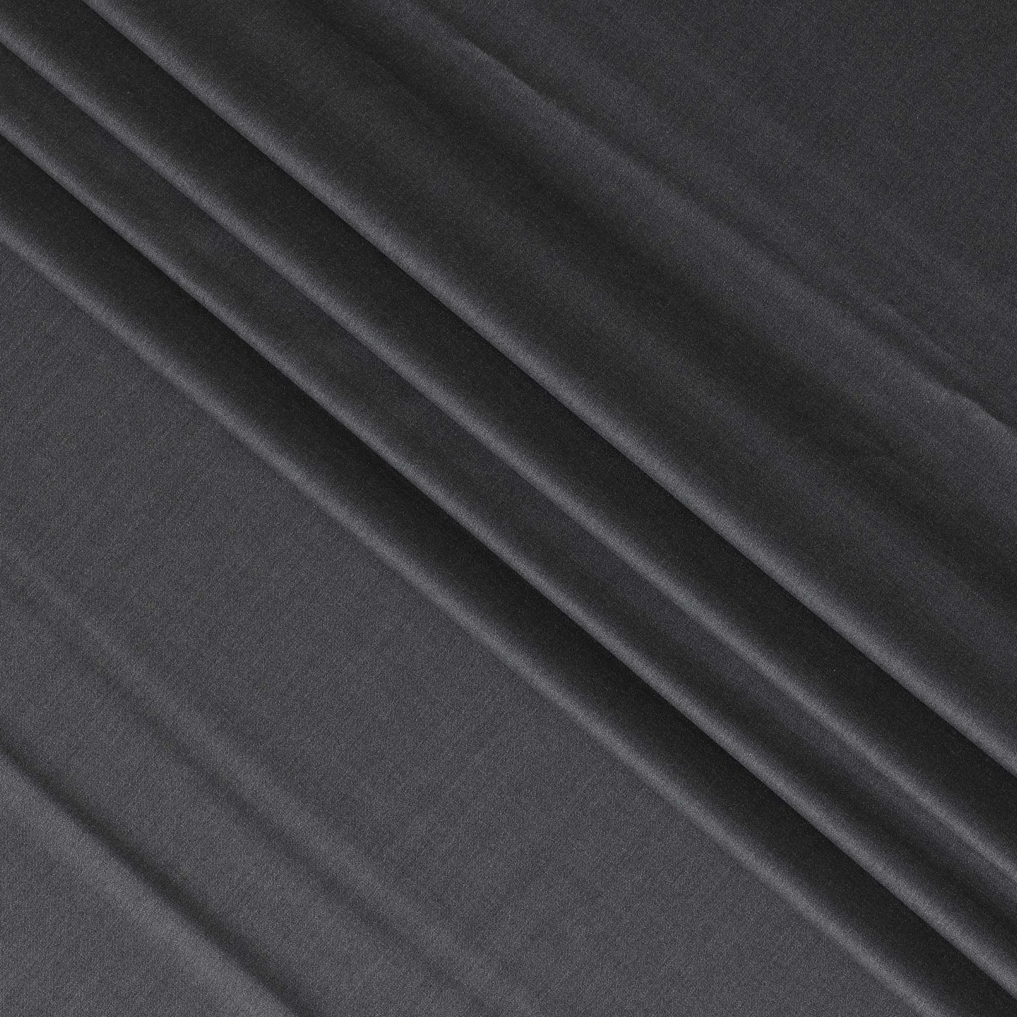 Charcoal grey Plain Super 150's Italian Merino All wool suiting fabric -D17298