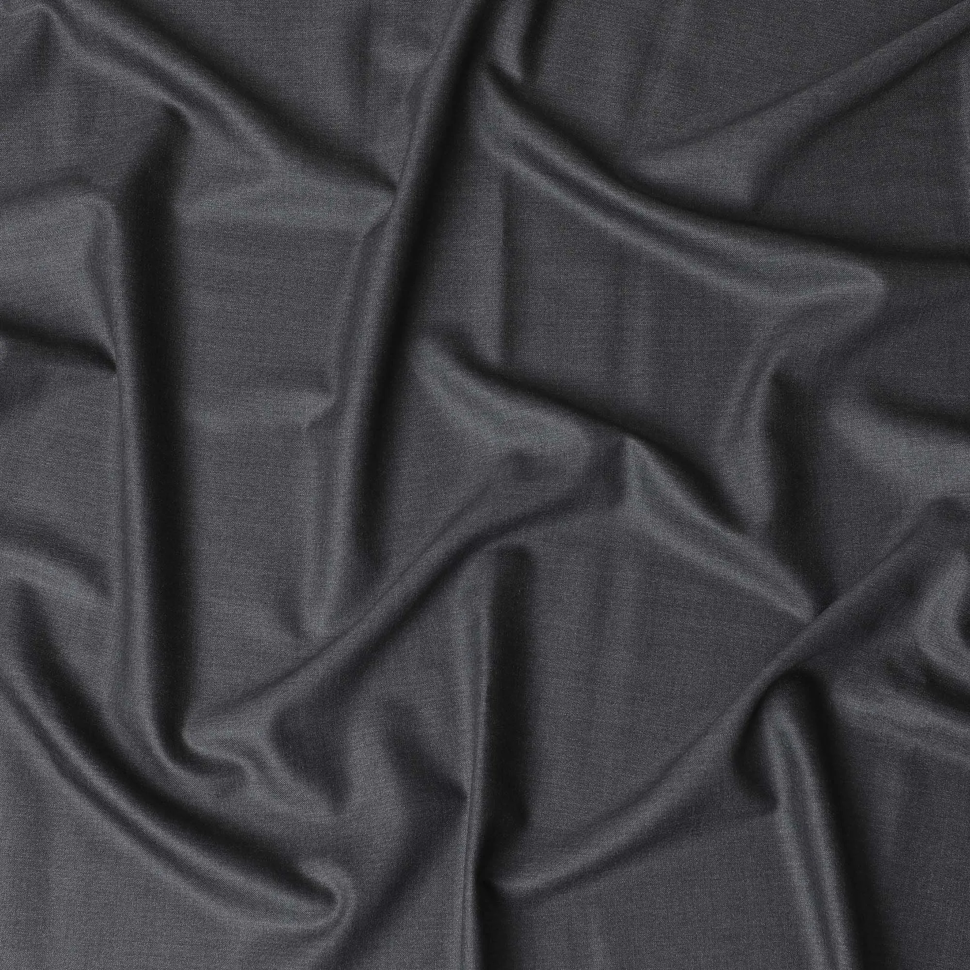 Charcoal grey Plain Super 150's Italian Merino All wool suiting fabric -D17298