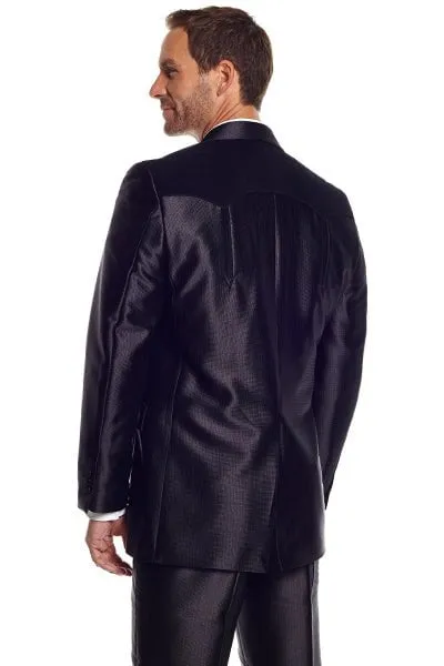 Circle S Mens Black Polyester Swedish Knit Boise Sportcoat Jacket Blazer 44 R