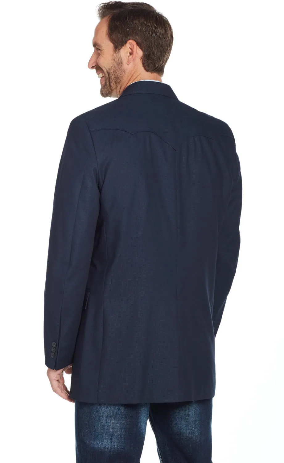 Circle S Mens Navy Polyester Plano Western Sport Coat 42 R