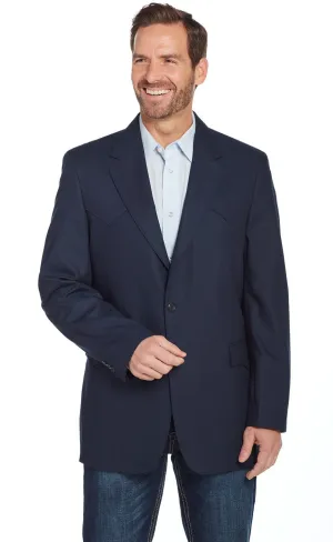 Circle S Mens Navy Polyester Plano Western Sport Coat 42 R