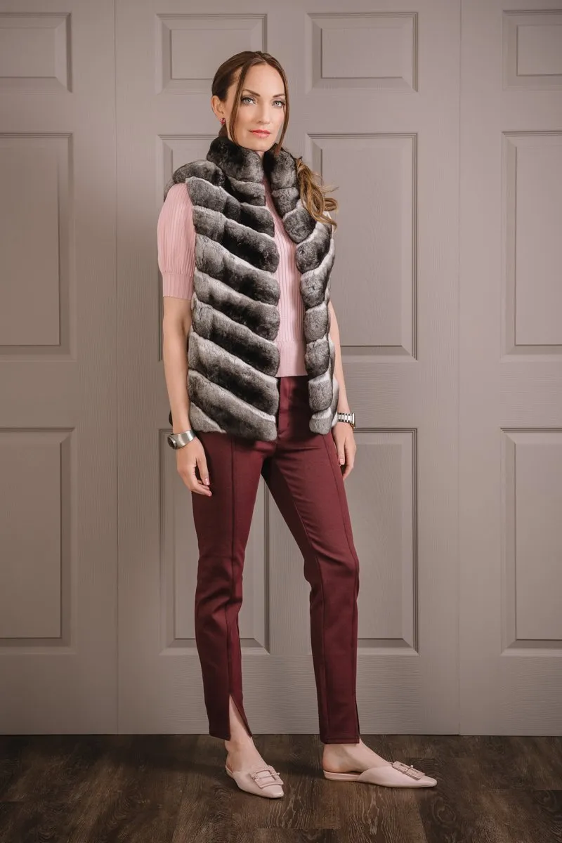 Classic V-Cut Chinchilla Fur Vest