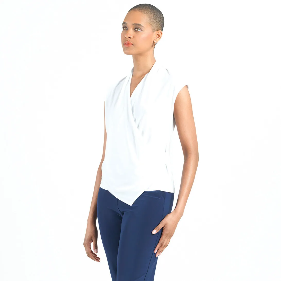 Crossover Faux Wrap Top - White - Final Sale!