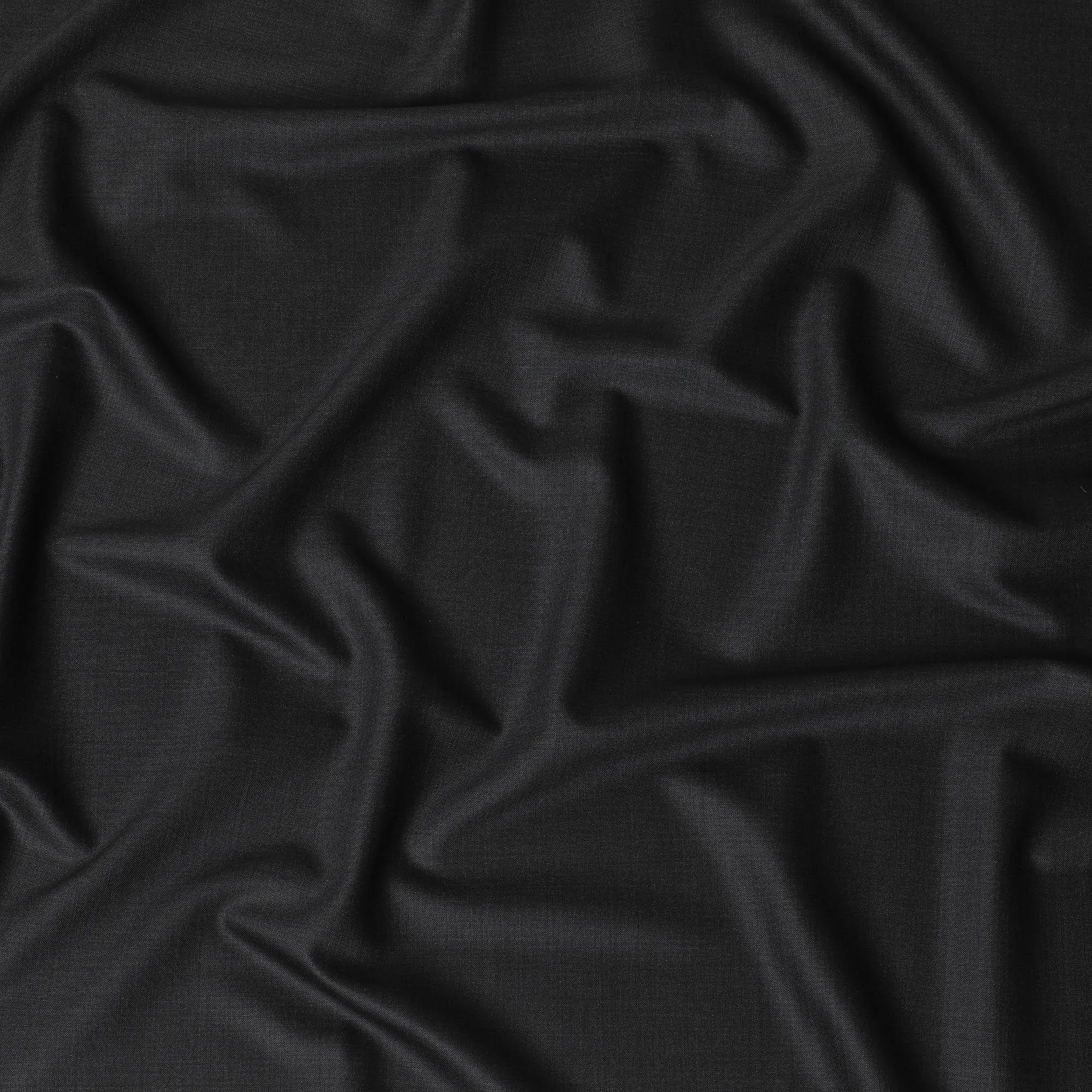 Dark charcoal grey Plain Premium pure Italian all wool suiting fabric-D14805