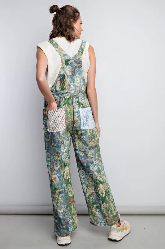 DOLLY (MIXED FLORAL PRINT WASHED COTTON TWILL OVERALLS)