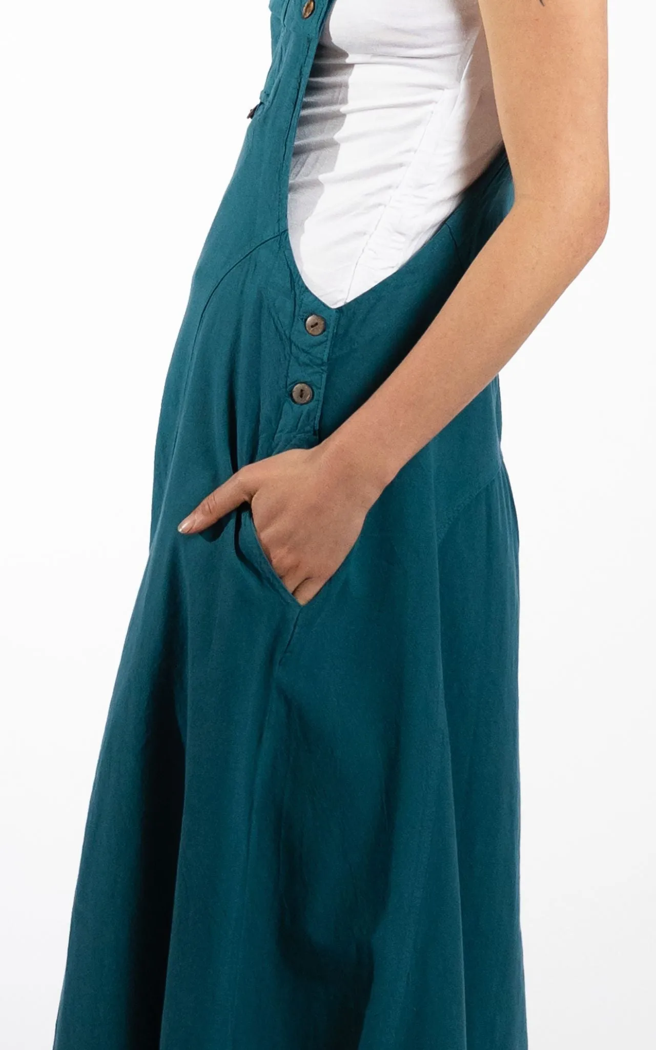 Dungaree Dress - Turquoise