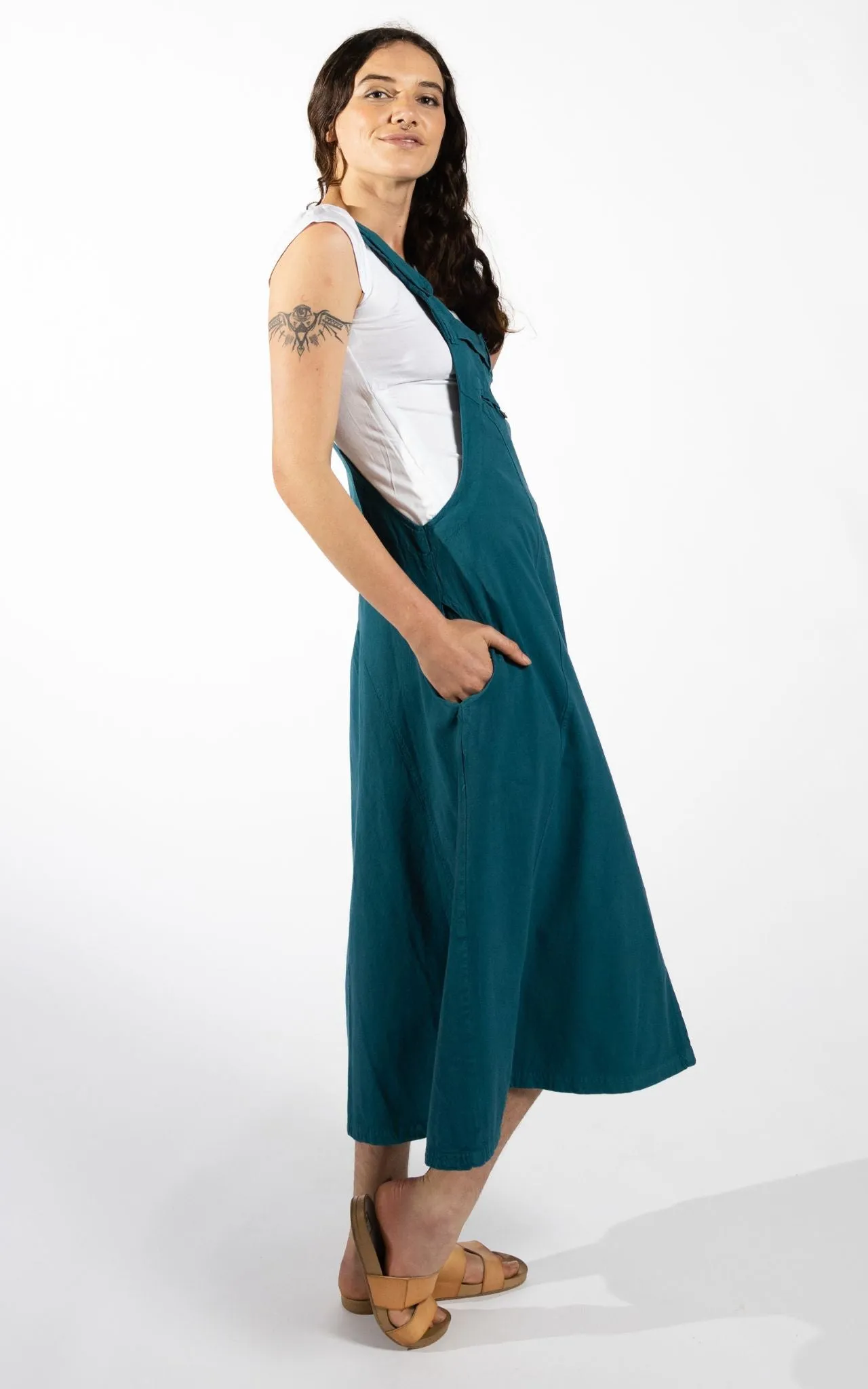 Dungaree Dress - Turquoise