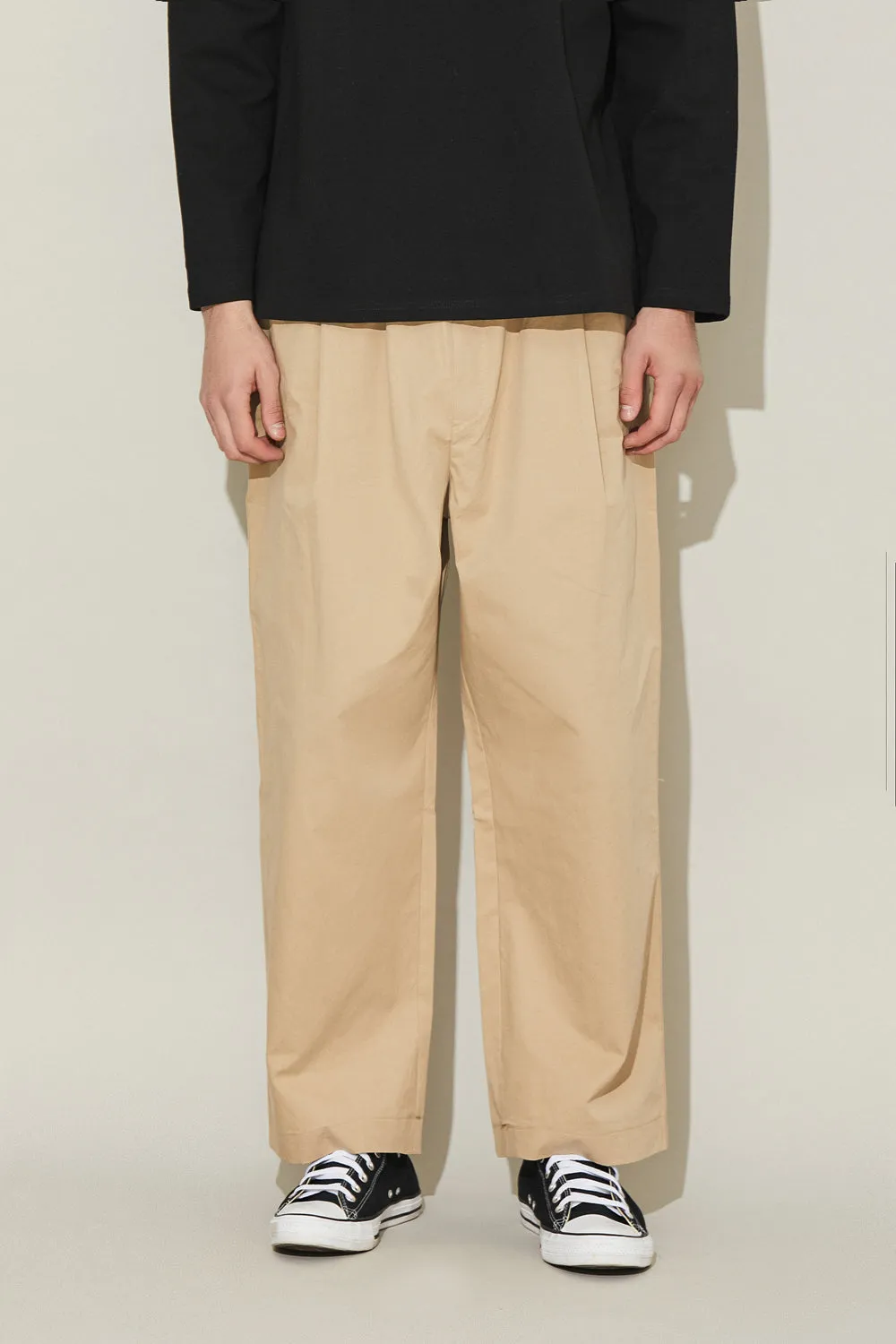 EDUARDO Cotton Drawstring Wide Fit Cropped Casual Pants for Men and Women.