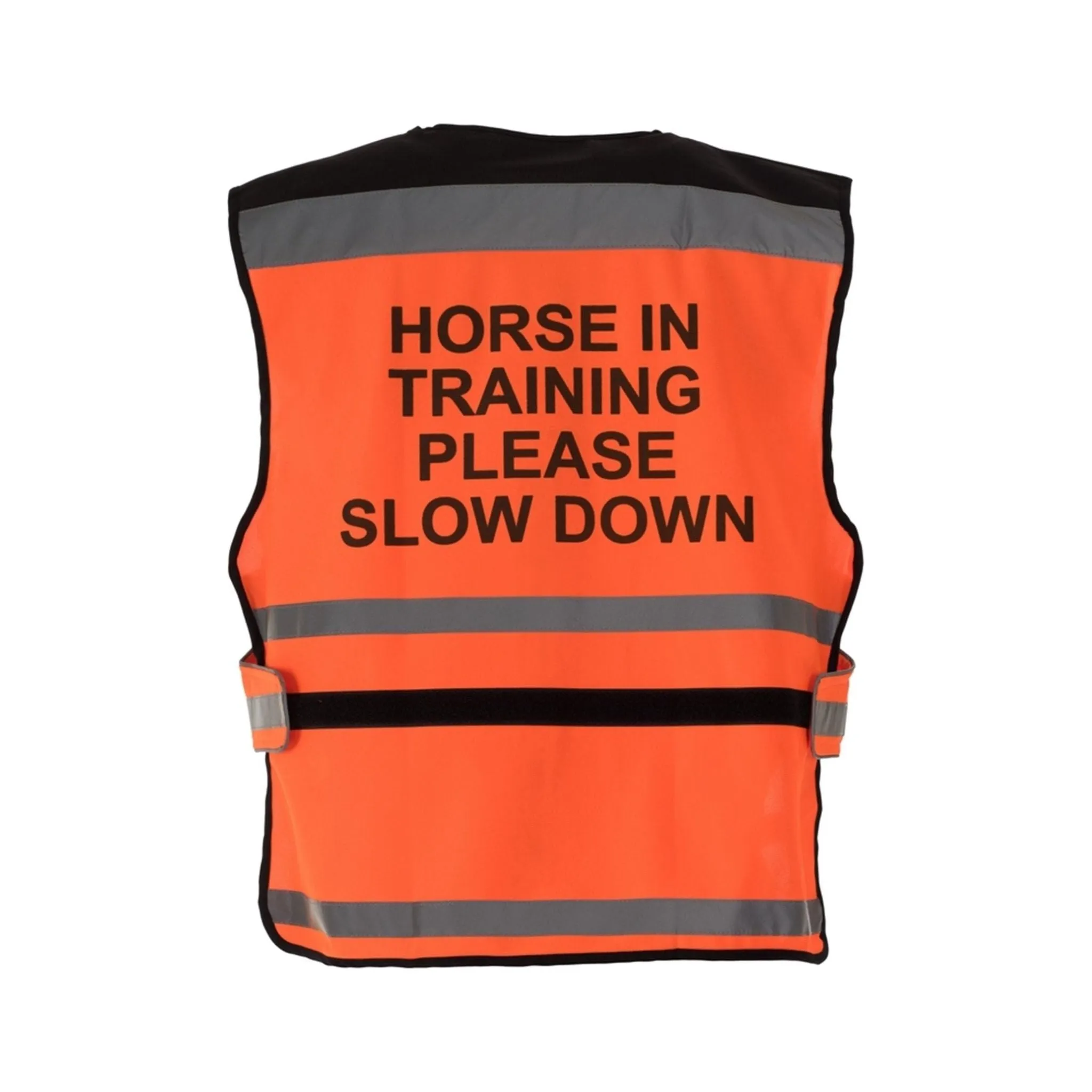 Equisafety Equestrian Hi Vis Waistcoat Orange - HORSE IN TRAINING