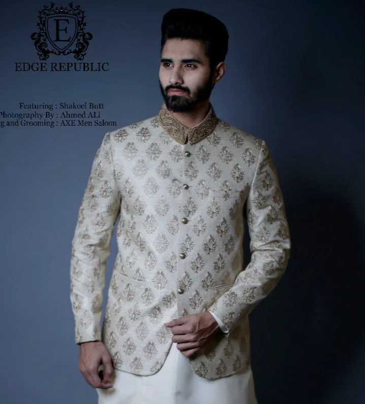 ER PC 2045 Gold Beige Hand Work Prince Coat