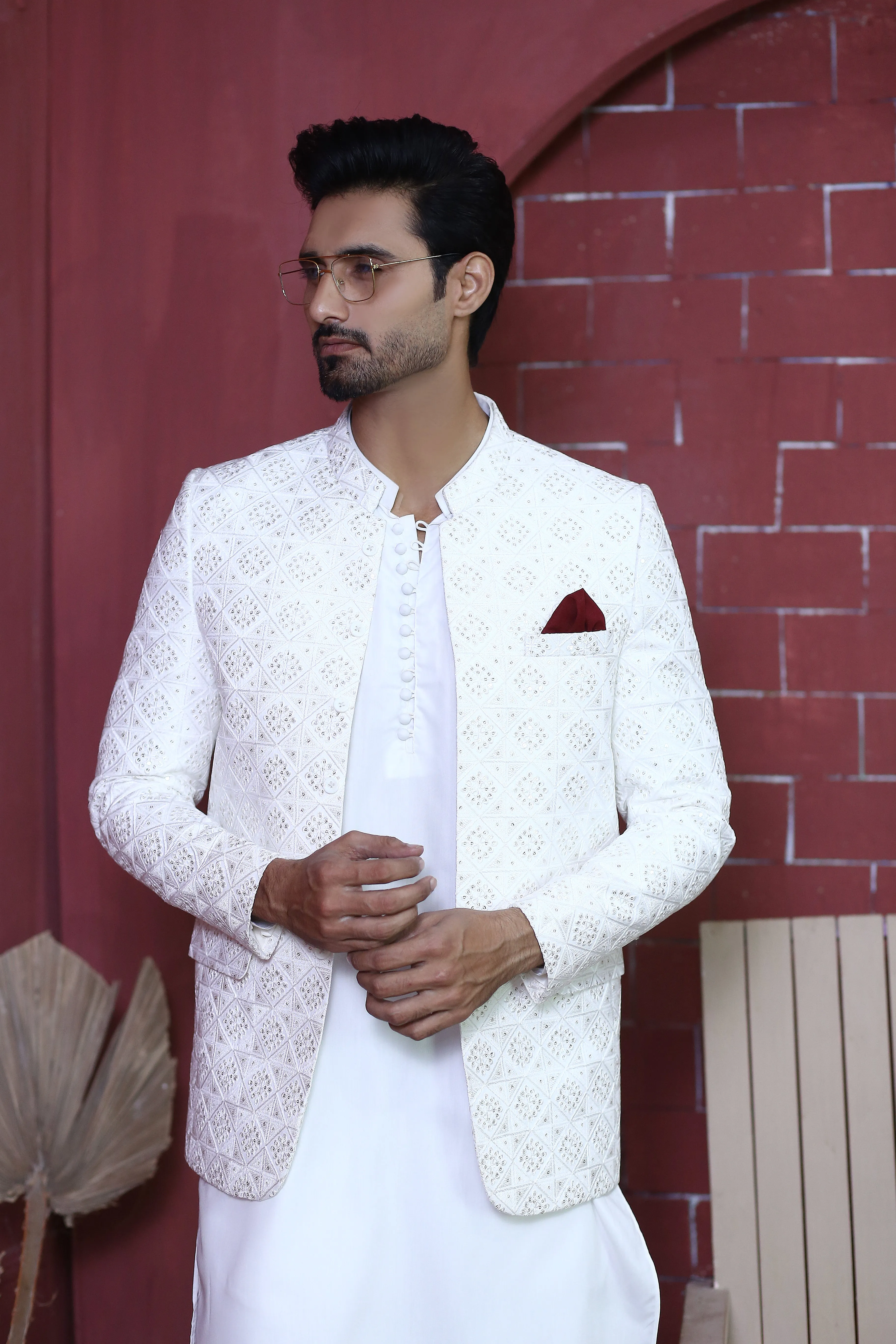 ER PC 3004 White Nikkah Prince Coat For Men