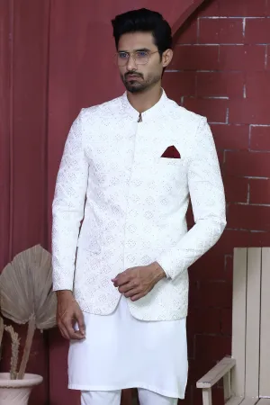 ER PC 3004 White Nikkah Prince Coat For Men