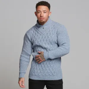 Father Sons Chunky Cable Knit Blue and White Jumper - FSJ006