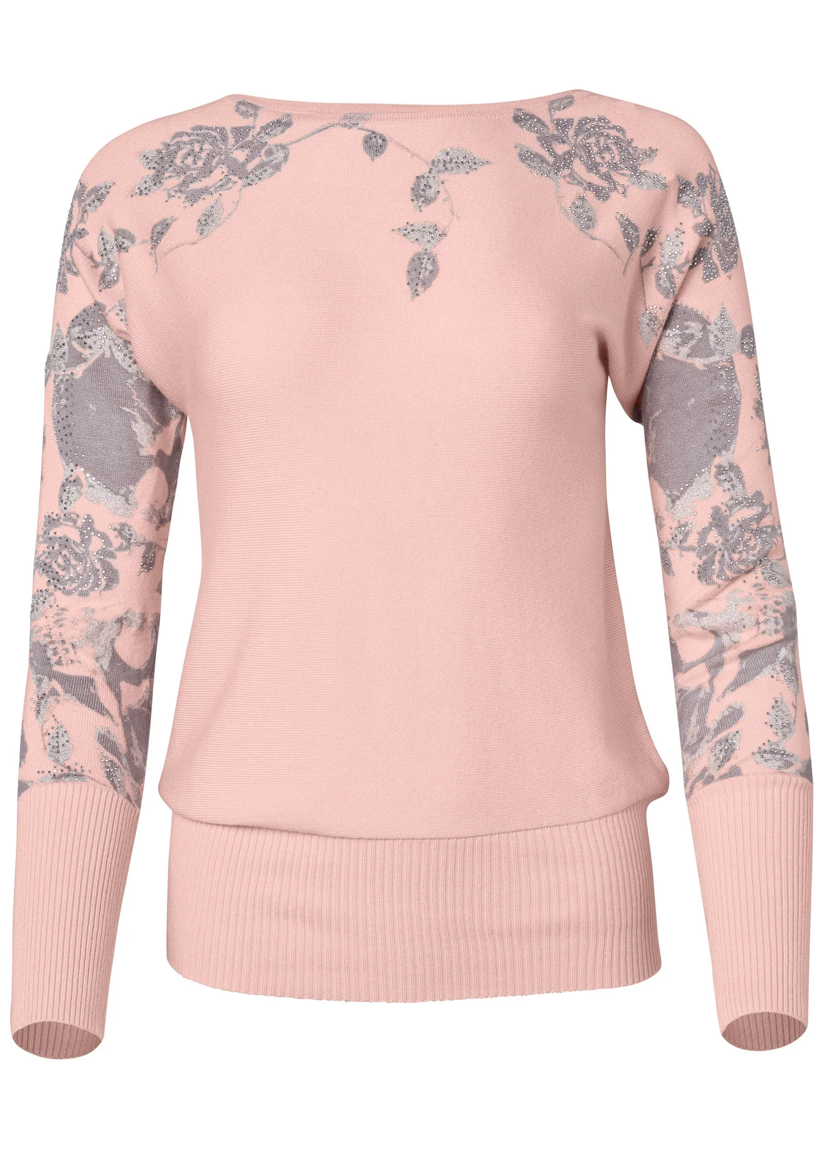 Floral Detail Sweater - Pink