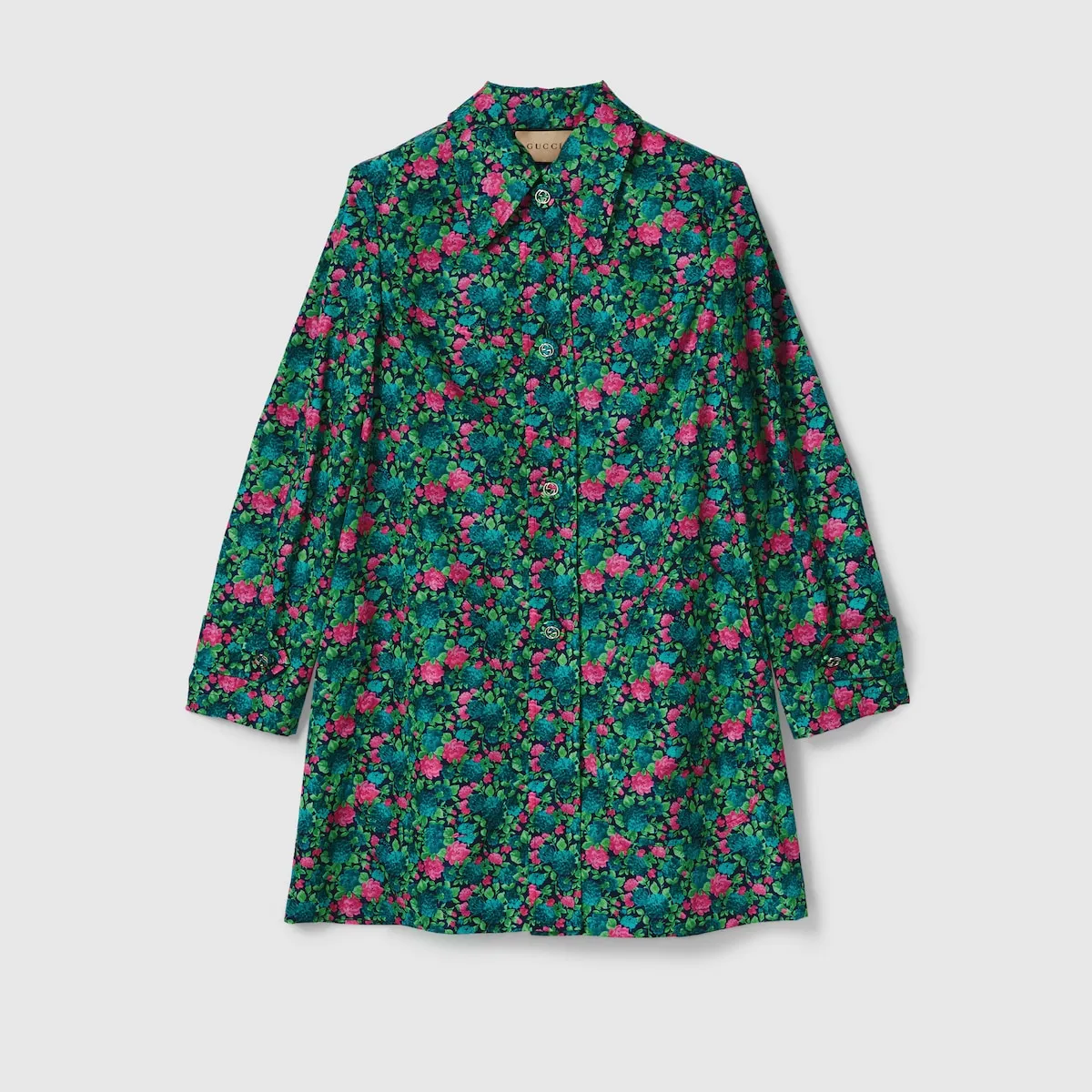 Floral print nylon coat