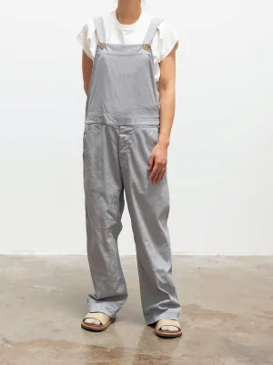 Garment Dyed Lyocell Cotton Stretch Overalls - Light Gray