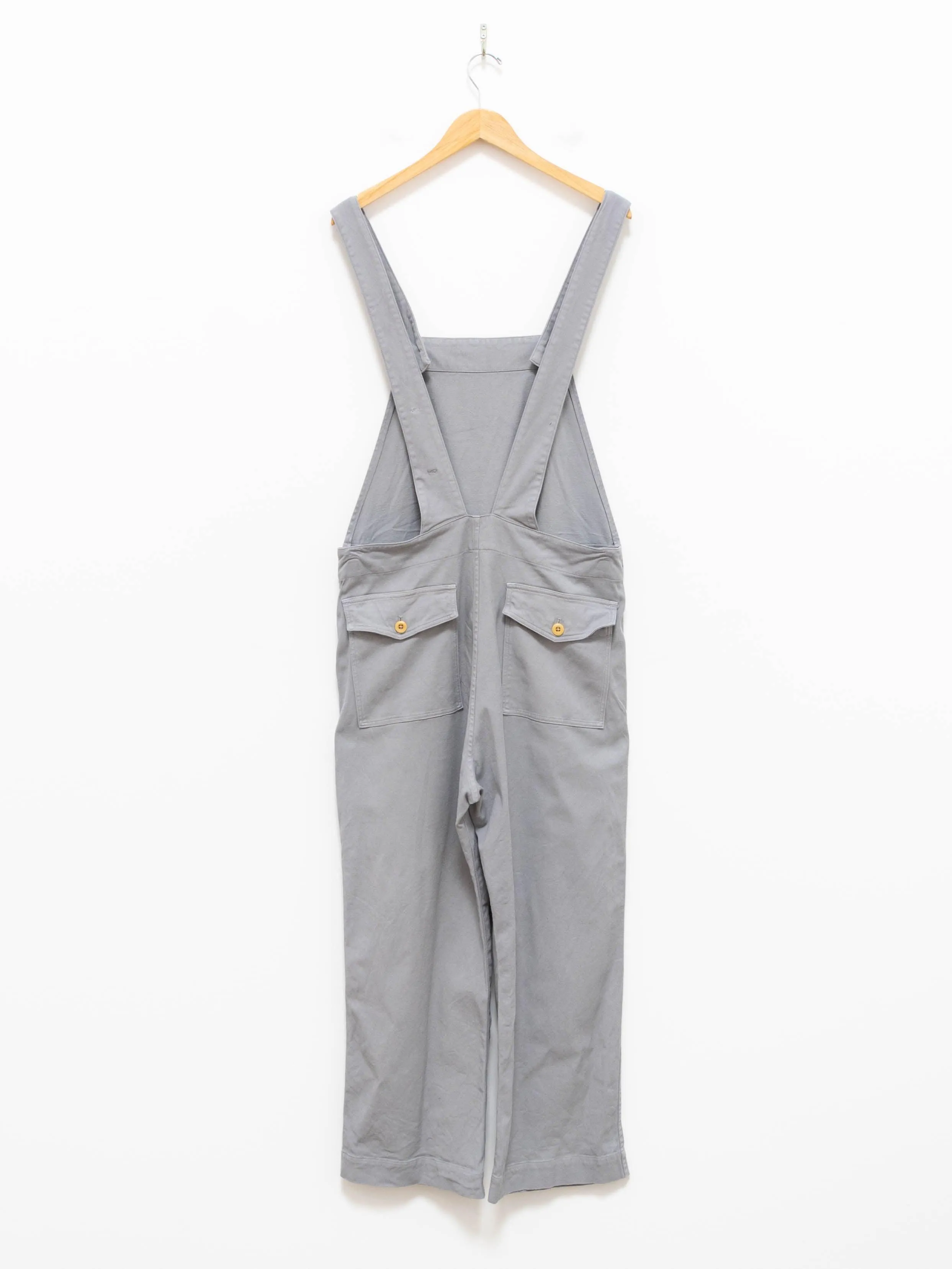 Garment Dyed Lyocell Cotton Stretch Overalls - Light Gray