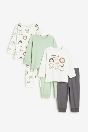 H&M Cotton Three-Piece Pajama Set