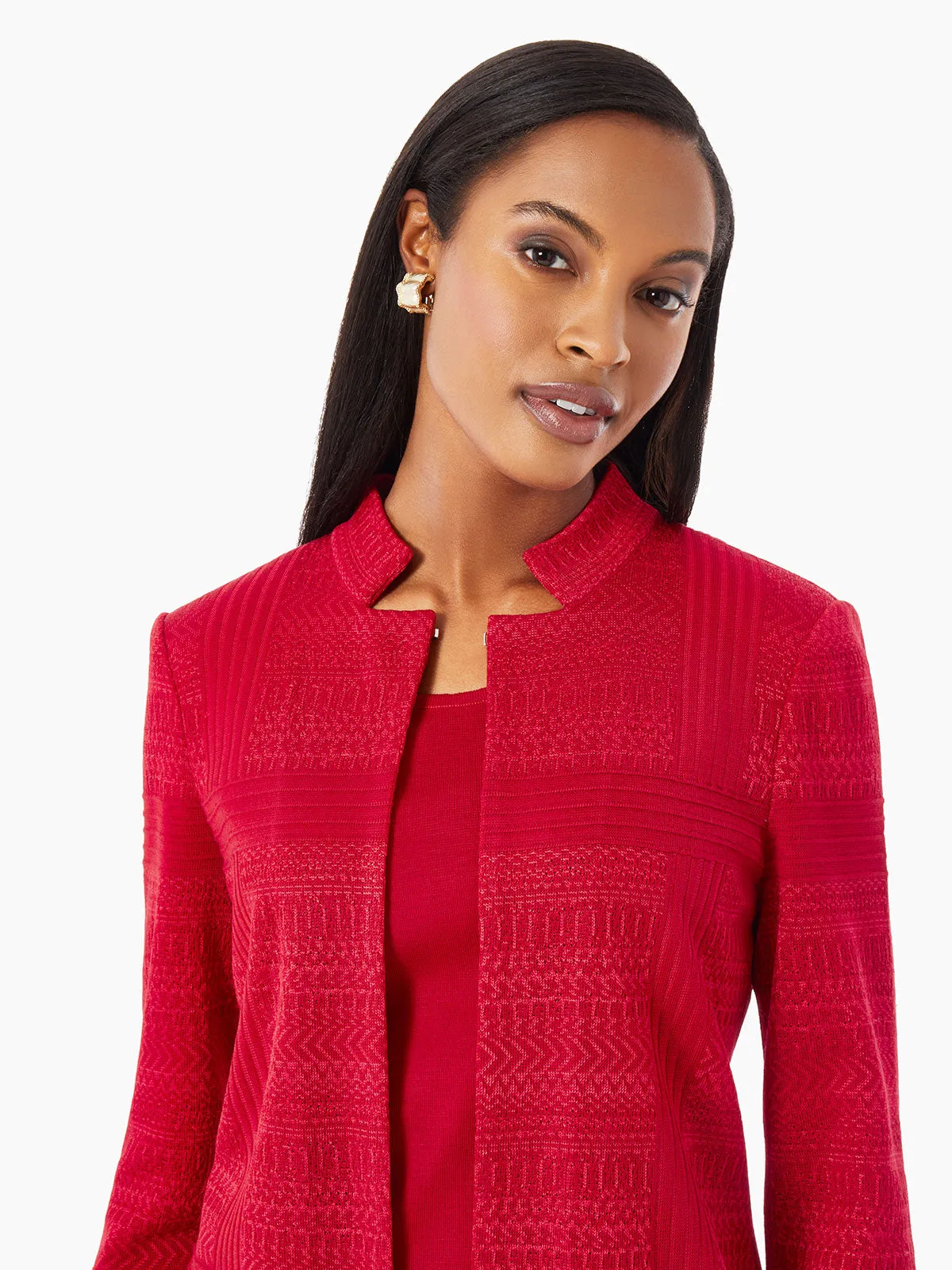 Heritage Fit Multi-Directional Pattern Knit Jacket