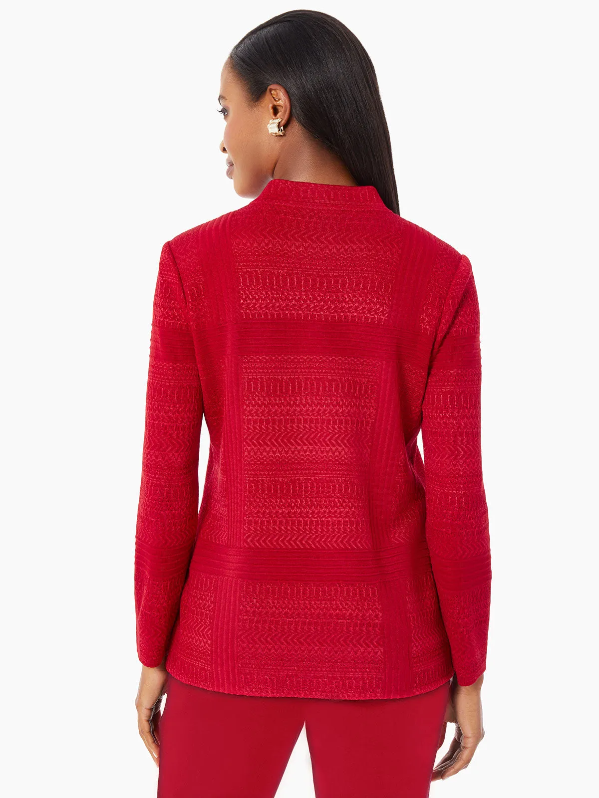 Heritage Fit Multi-Directional Pattern Knit Jacket