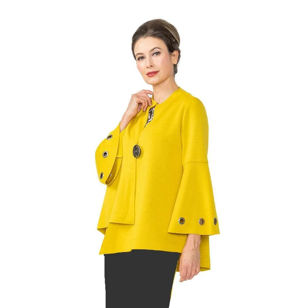 IC Collection Techno-Knit Asymmetric Jacket in Mustard- 4577J-MST