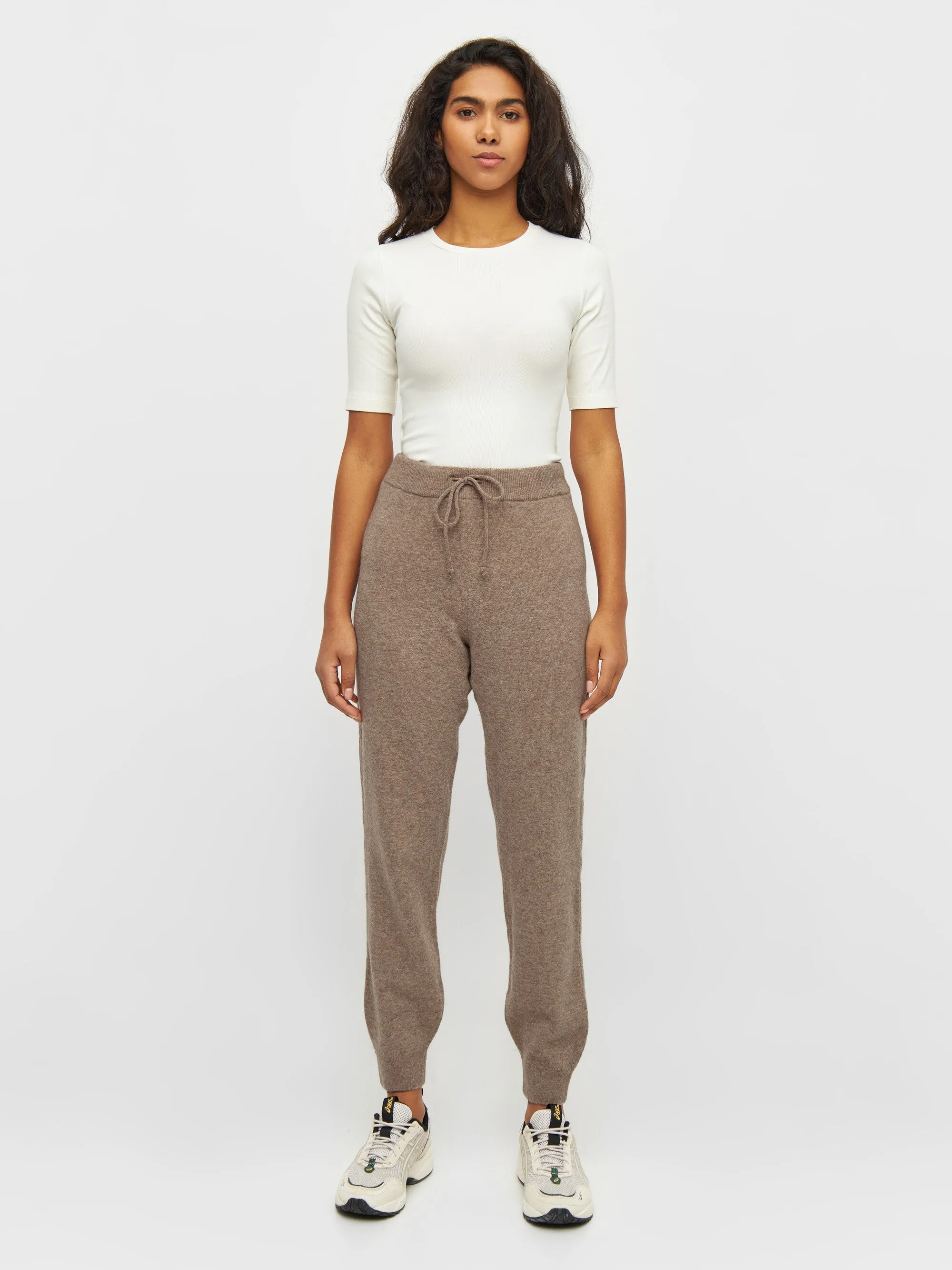 JADE hybrid knitted jog pants - Kelp melange