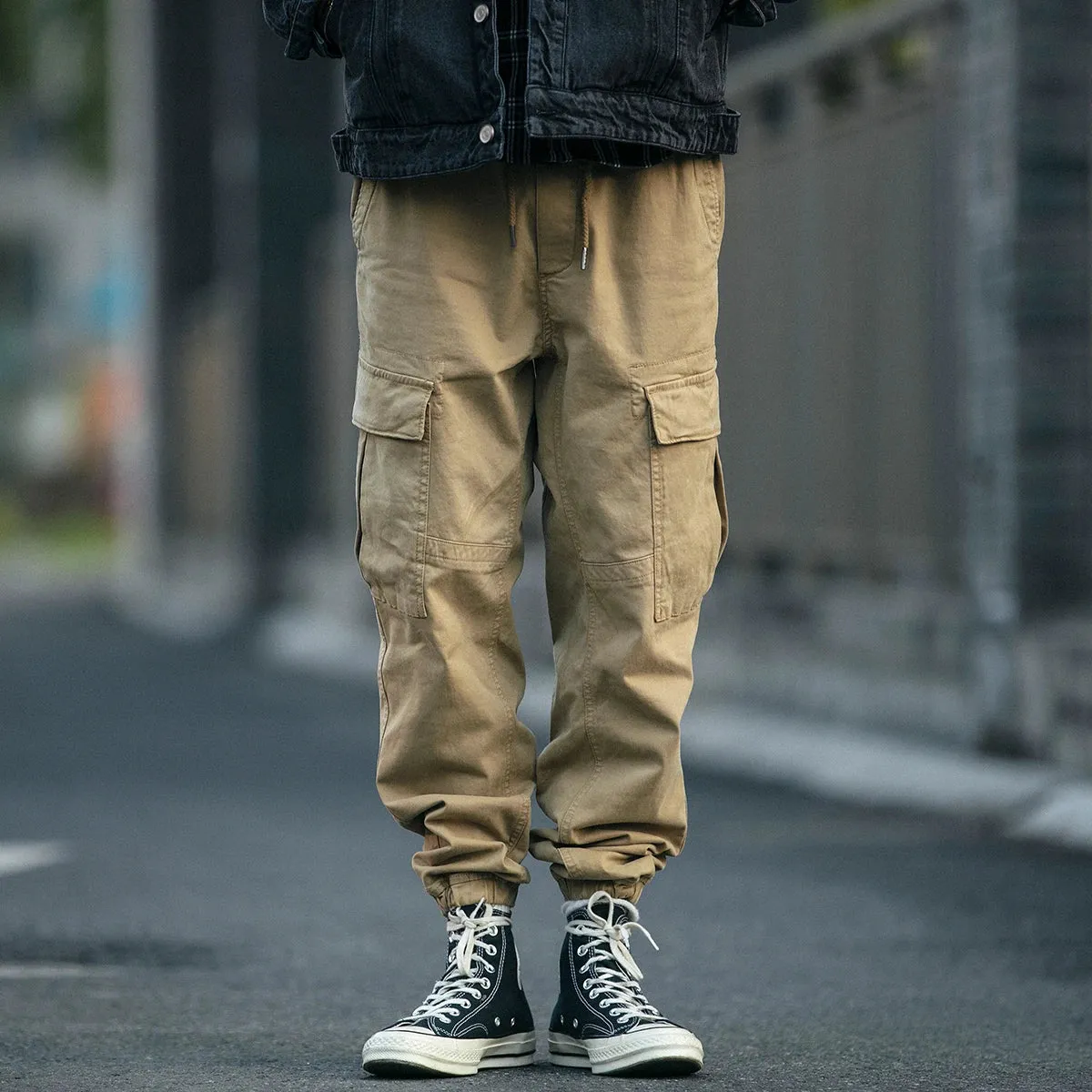 Japanese Streetwear High Quality Cargo Pants Retro Tactical Joggers Casual Black Army Trousers