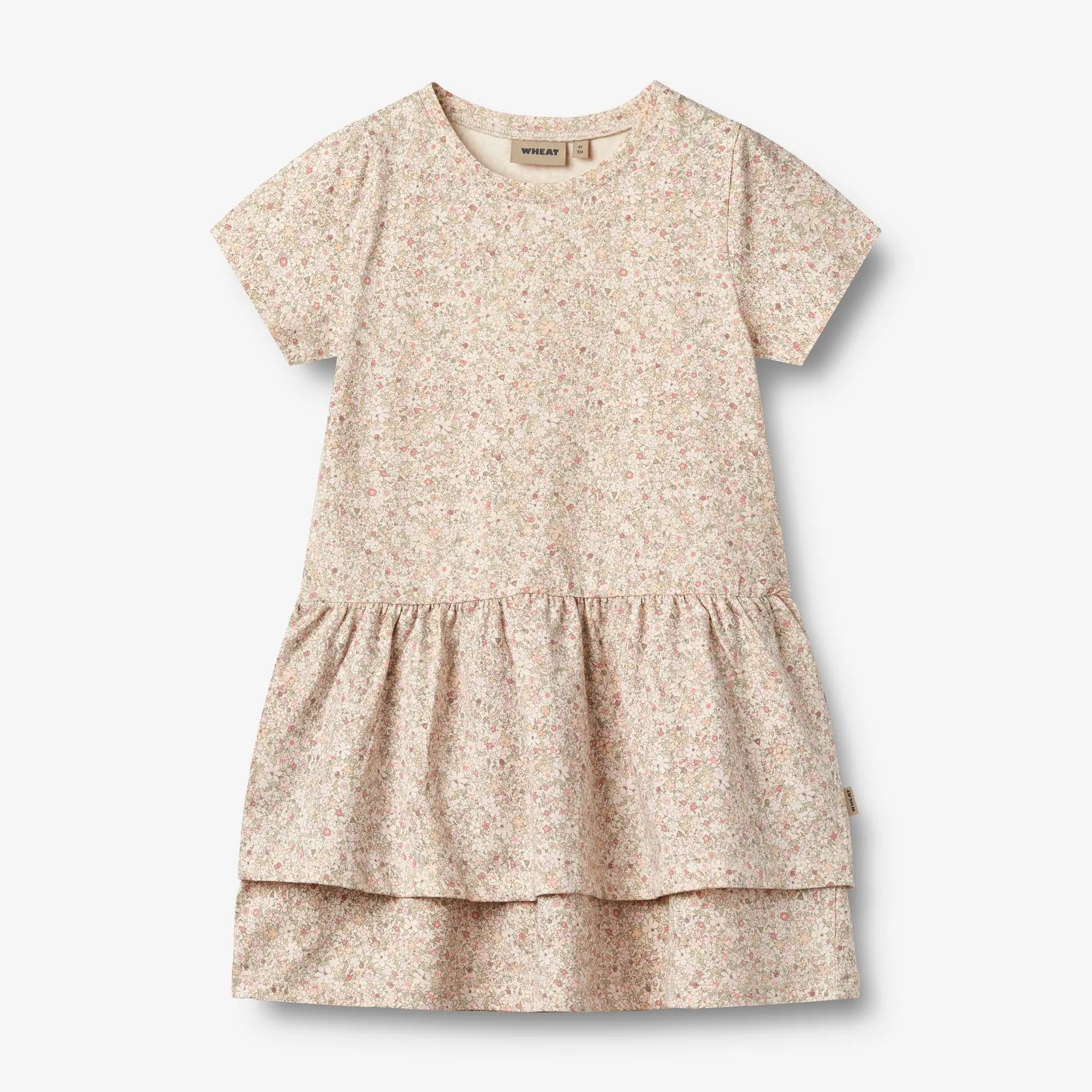 Jersey Dress S/S Johanna - cream flower meadow