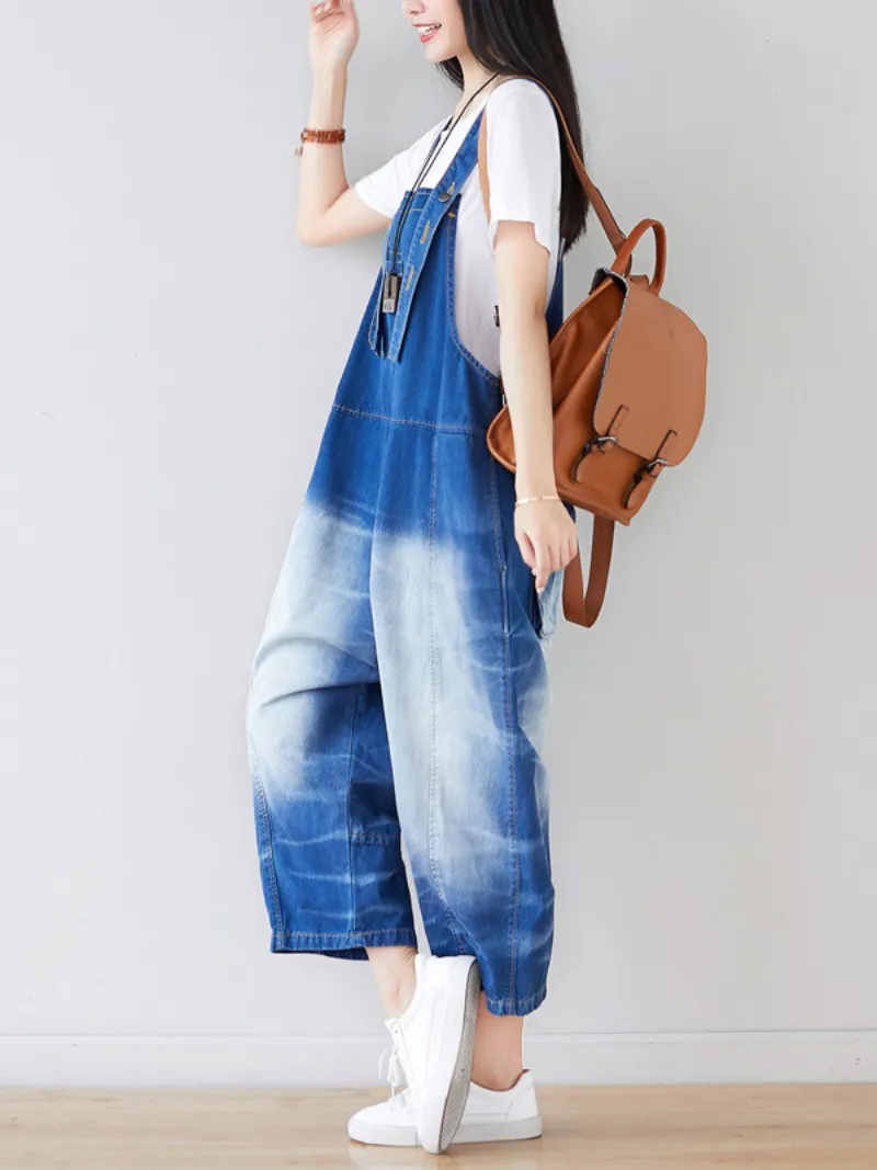 Just My Size Denim Cropped Overall Dungarees