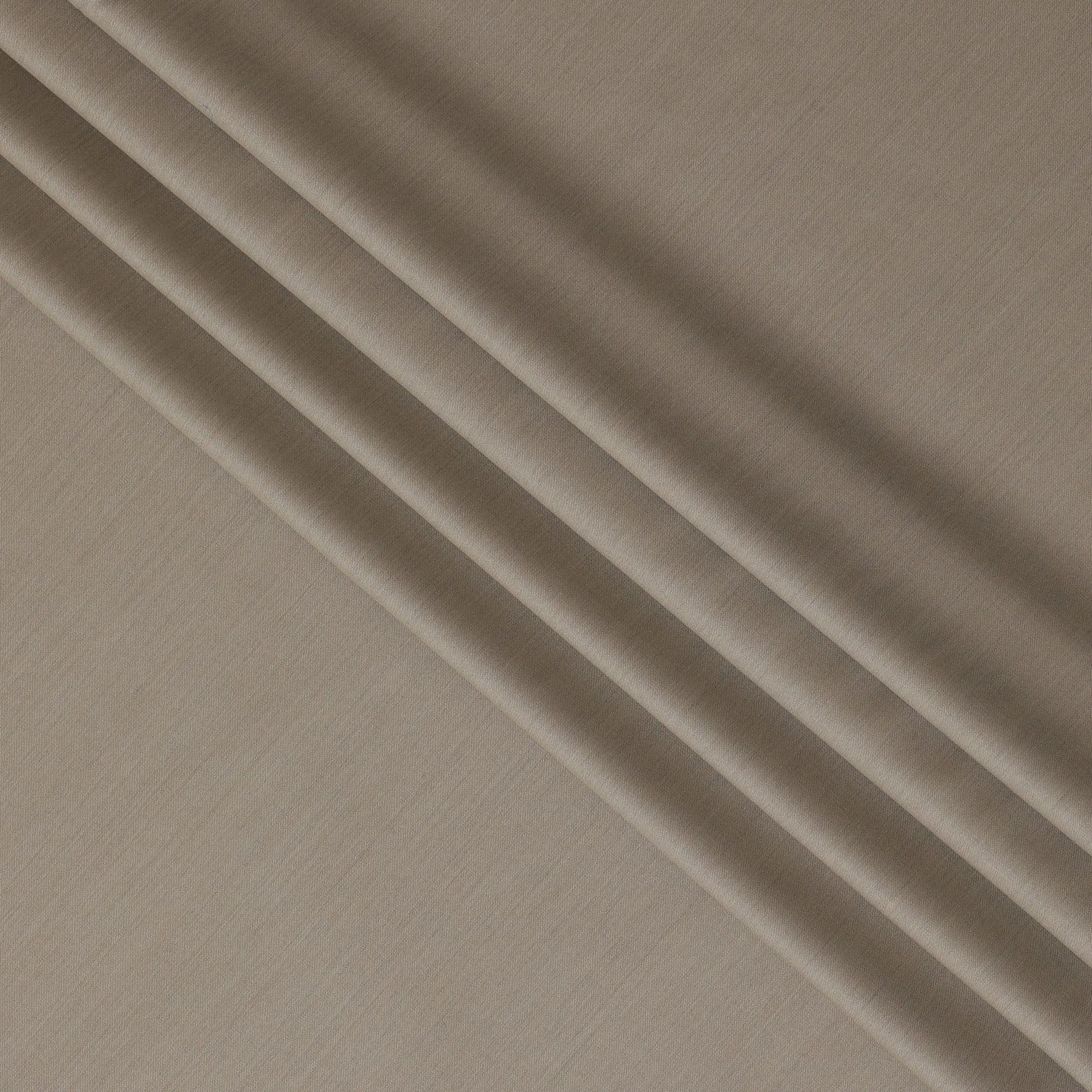 Khaki beige Plain Premium pure Italian Super 150's Australian merino wool suiting fabric-D16477