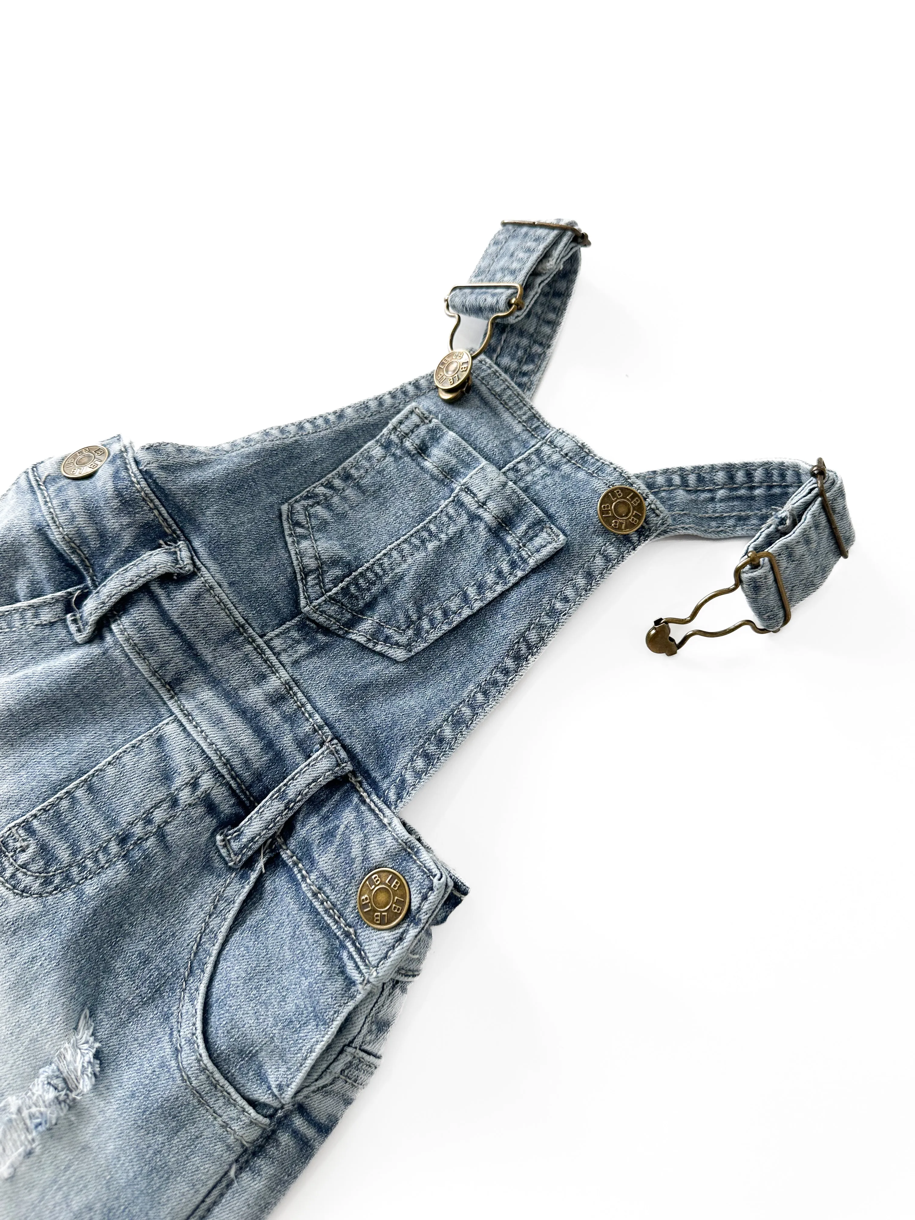 Little Bipsy Shortie Denim Overall - Light Wash