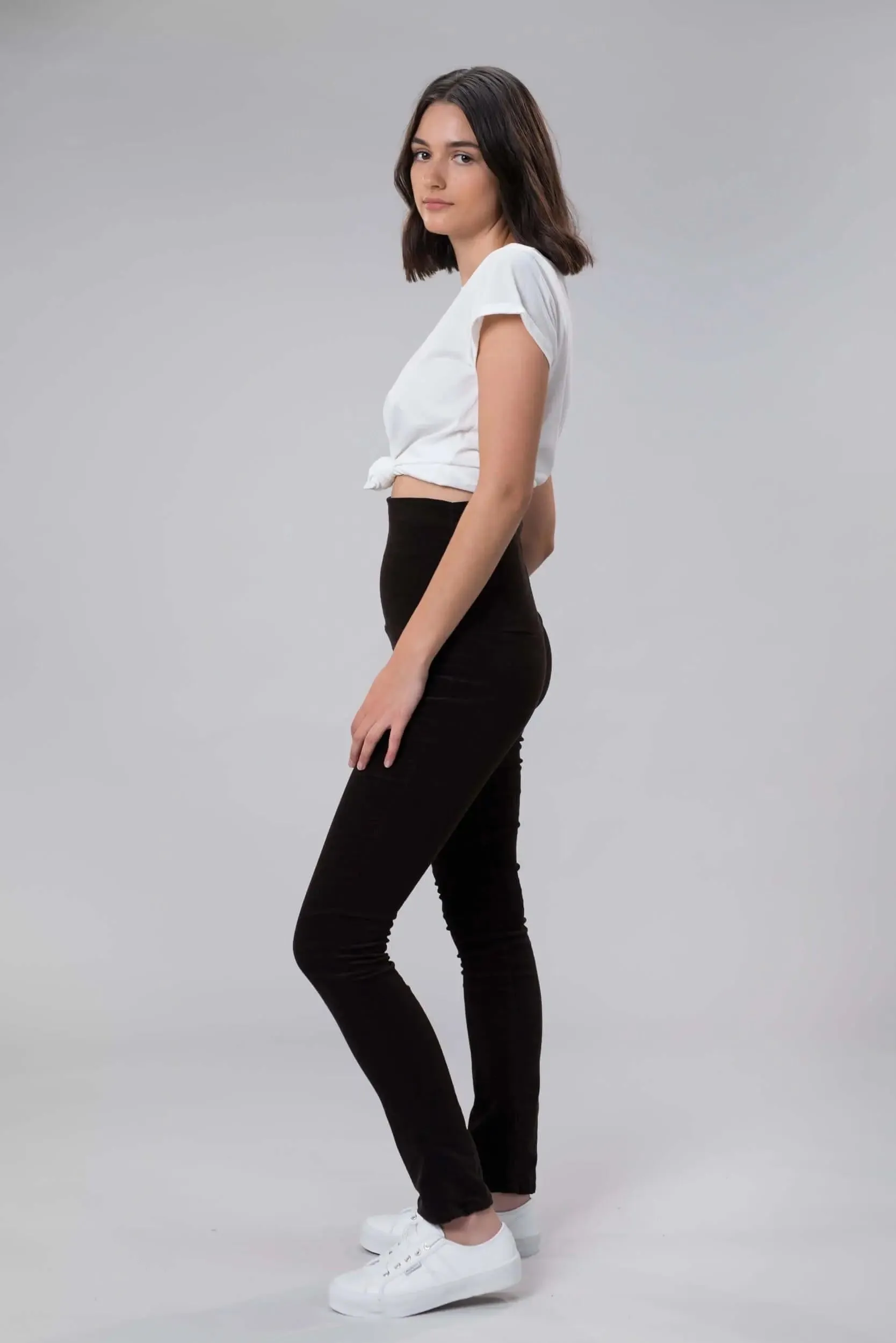 Magic slim pant in expresso velvet by Wilga Clothing