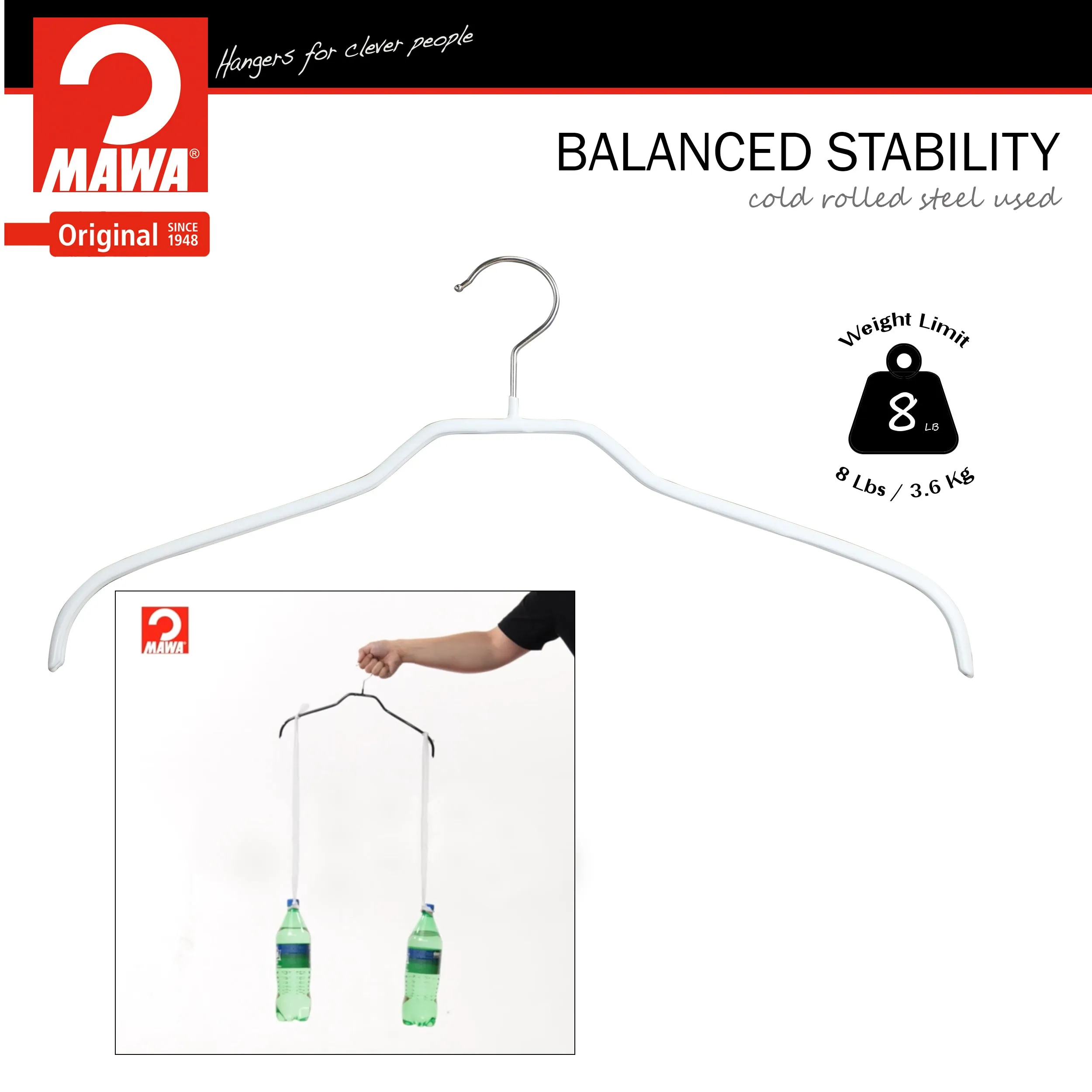 MAWA - Silhouette 45/F Hanger Wide Version, White