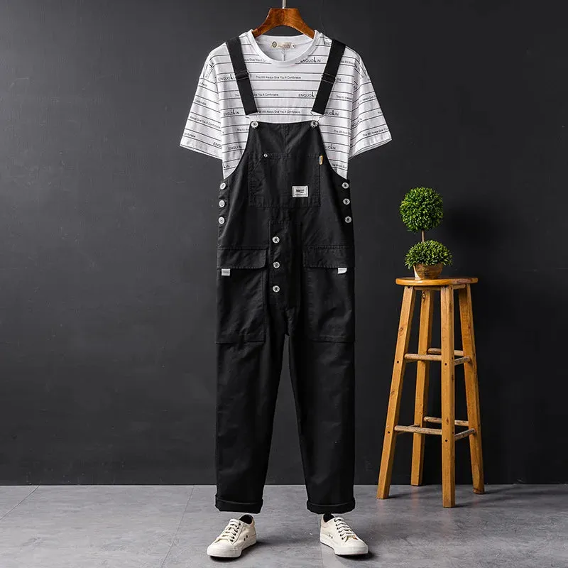 Men's Tokyo High Streetwear Cargo Overalls