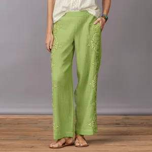 Morgana Embroidered Pants, Petite