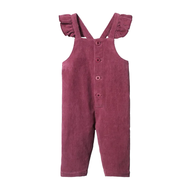 NATURE BABY ORCHARD CORD OVERALLS RHUBARB