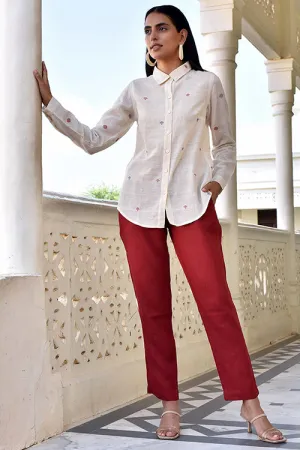 Okhai 'Caravan' Pure Linen Red Pants