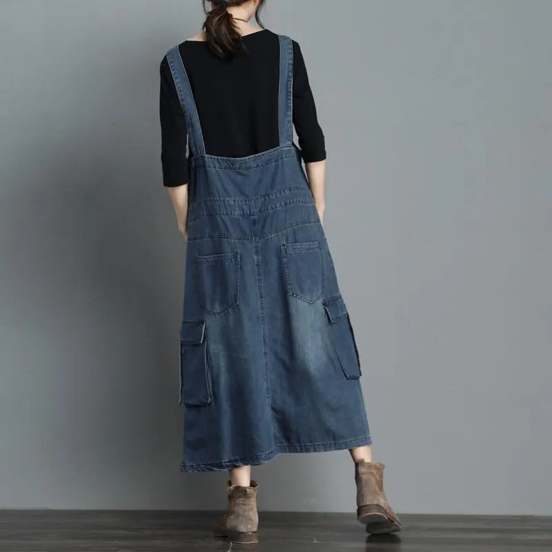 On Time Denim Overall Dress