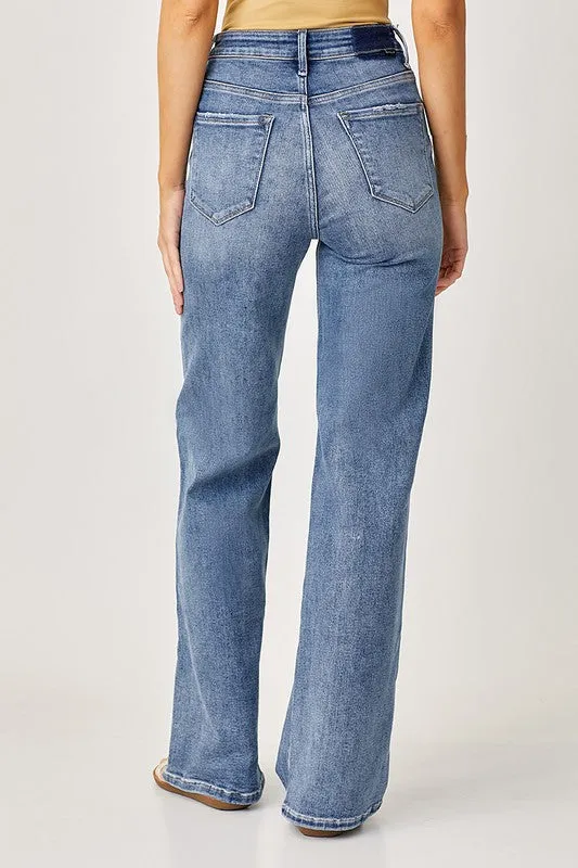 Pants- Risen MidRise Wide Leg Jeans