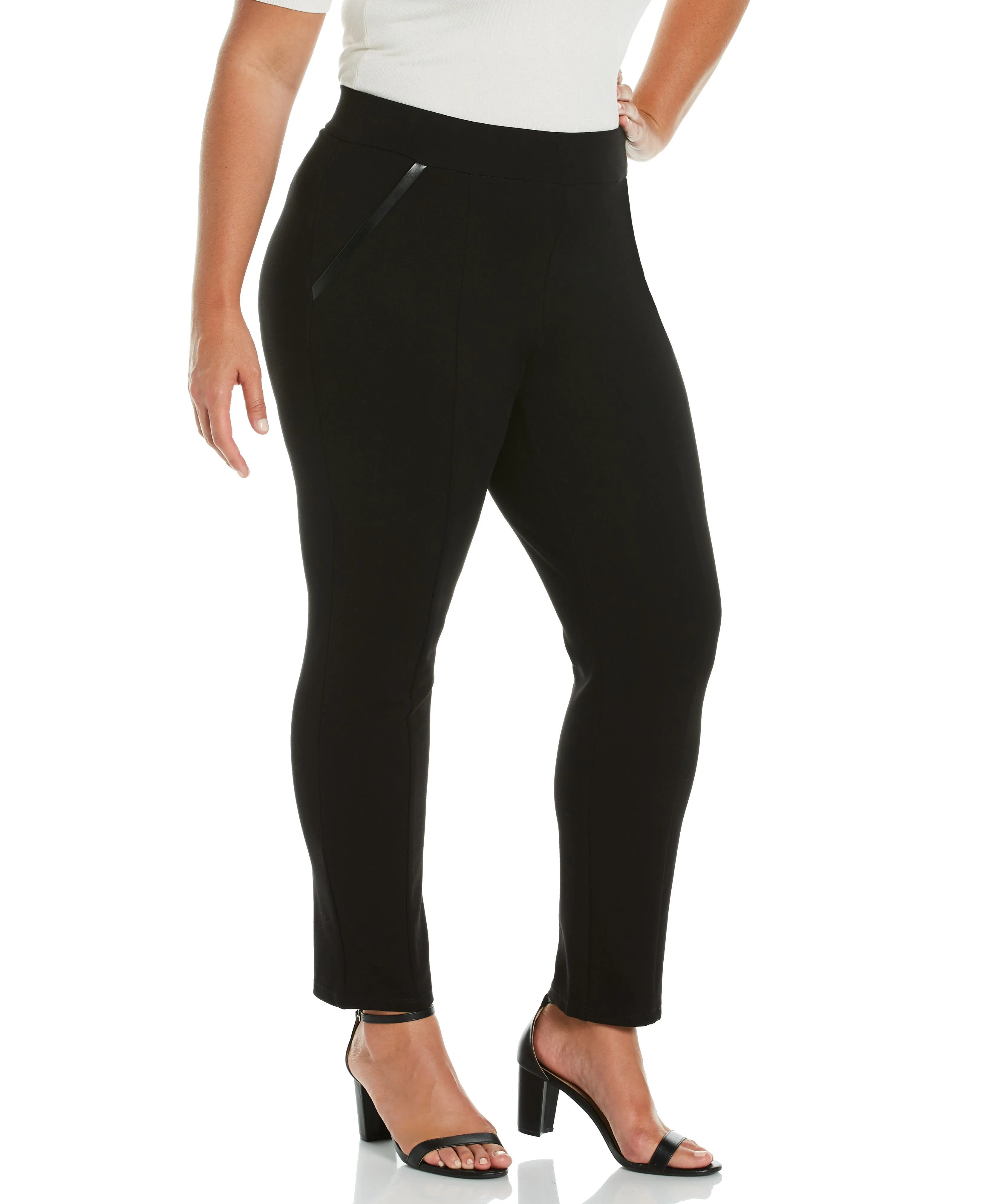 Plus Size Ponte Knit Slim Leg Pant - Comfort Fit