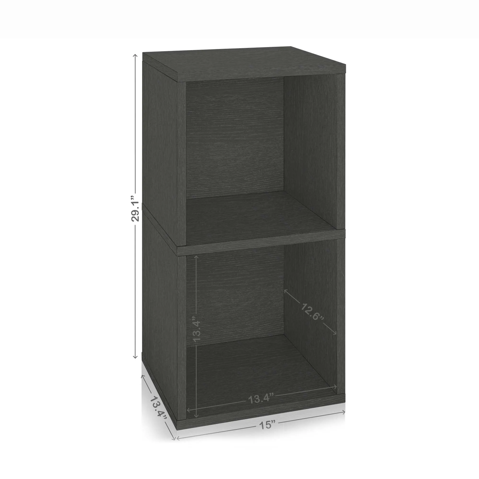 Presley Double Cube Vinyl Record Storage, Charcoal Black (pre-order ships 6/30/25)